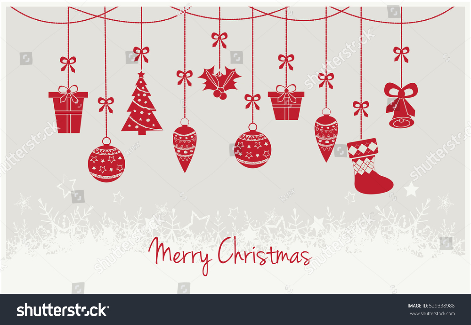 Merry Christmas Greeting Card Or Background. Vector Illustration ...