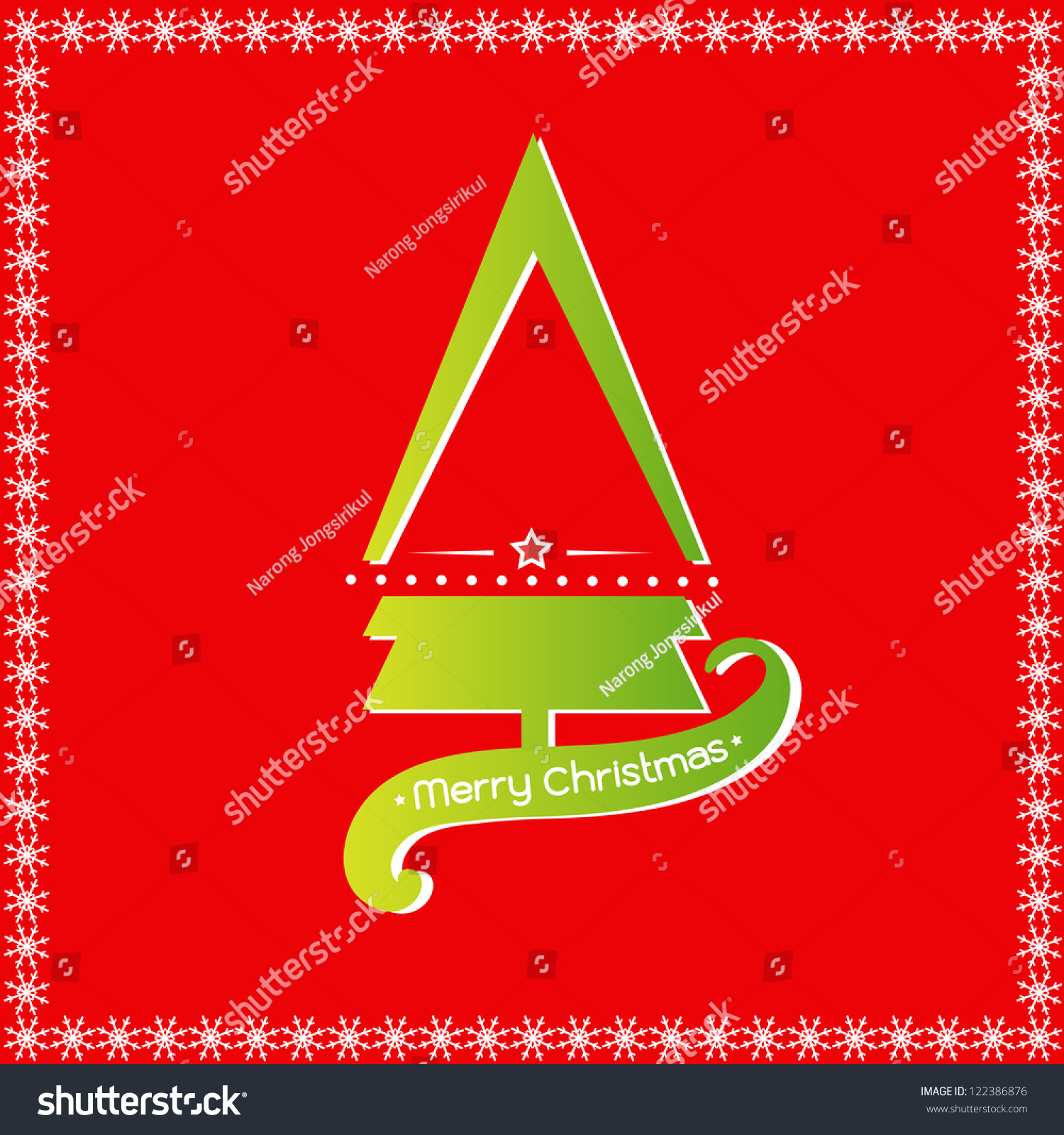 Merry Christmas Greeting Card, Vector Illustration - 122386876 ...