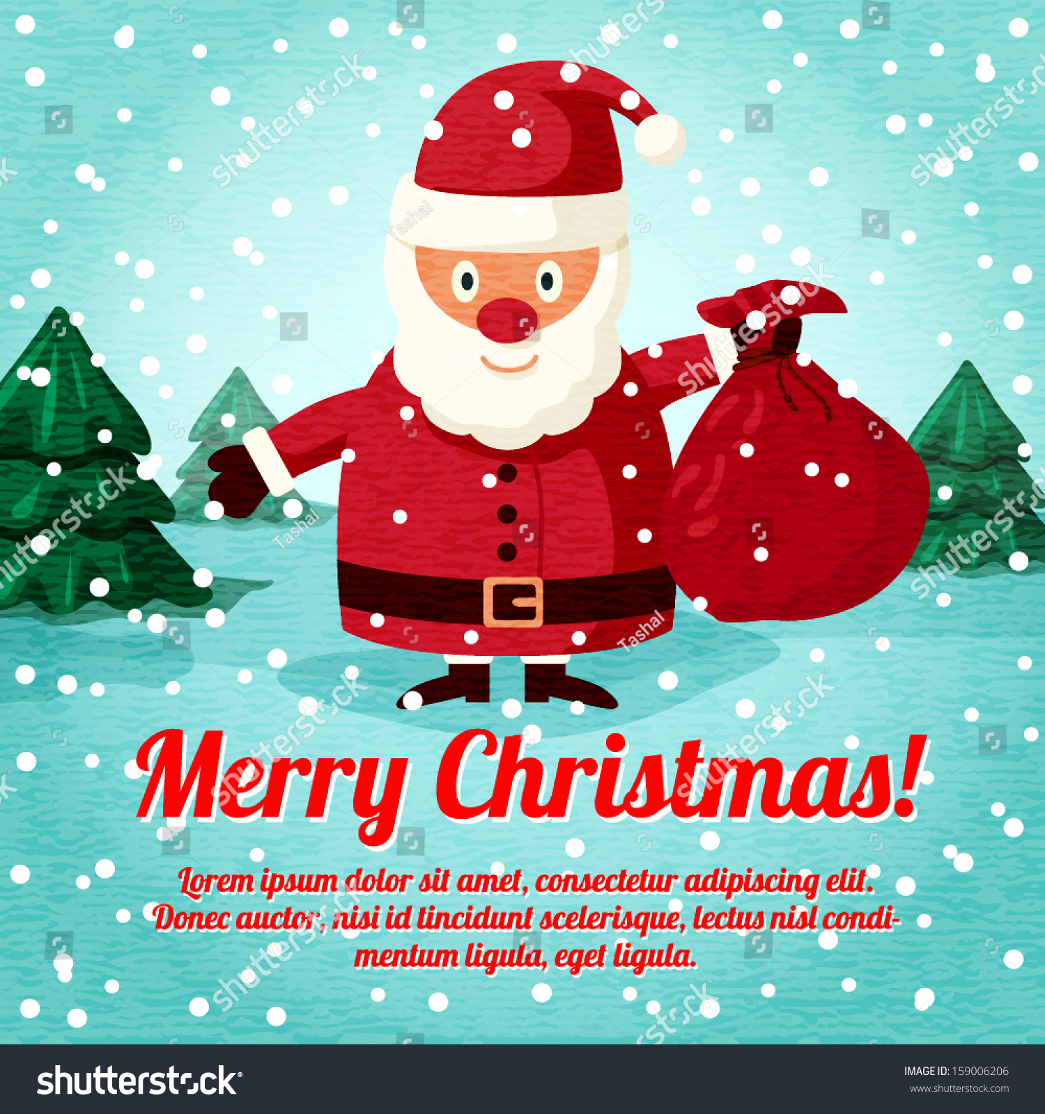 Merry Christmas Greeting Card With Place For Your Text. Santa Claus ...