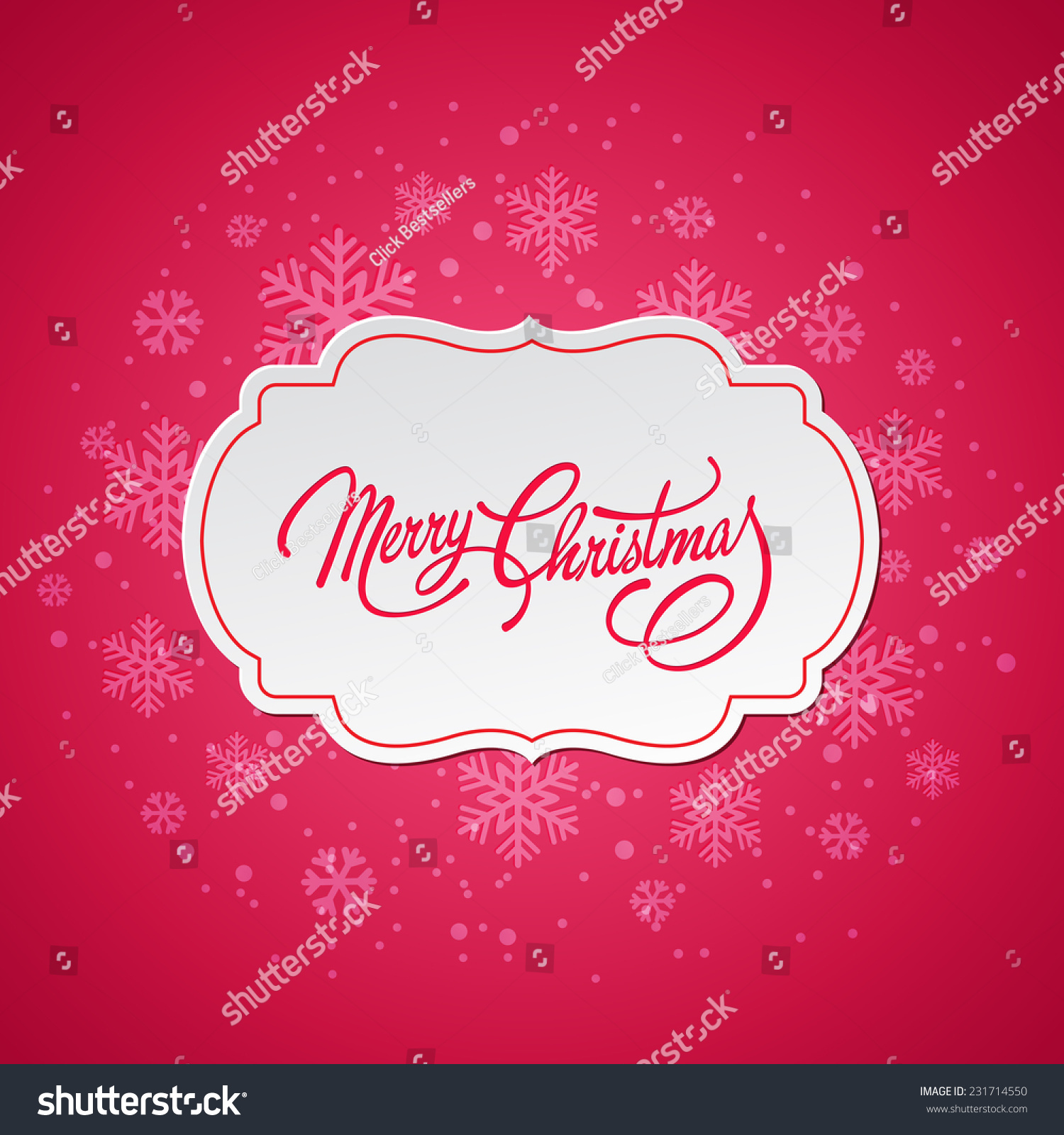 Merry Christmas Greeting Card With Vintage Frame Stock Vector ...