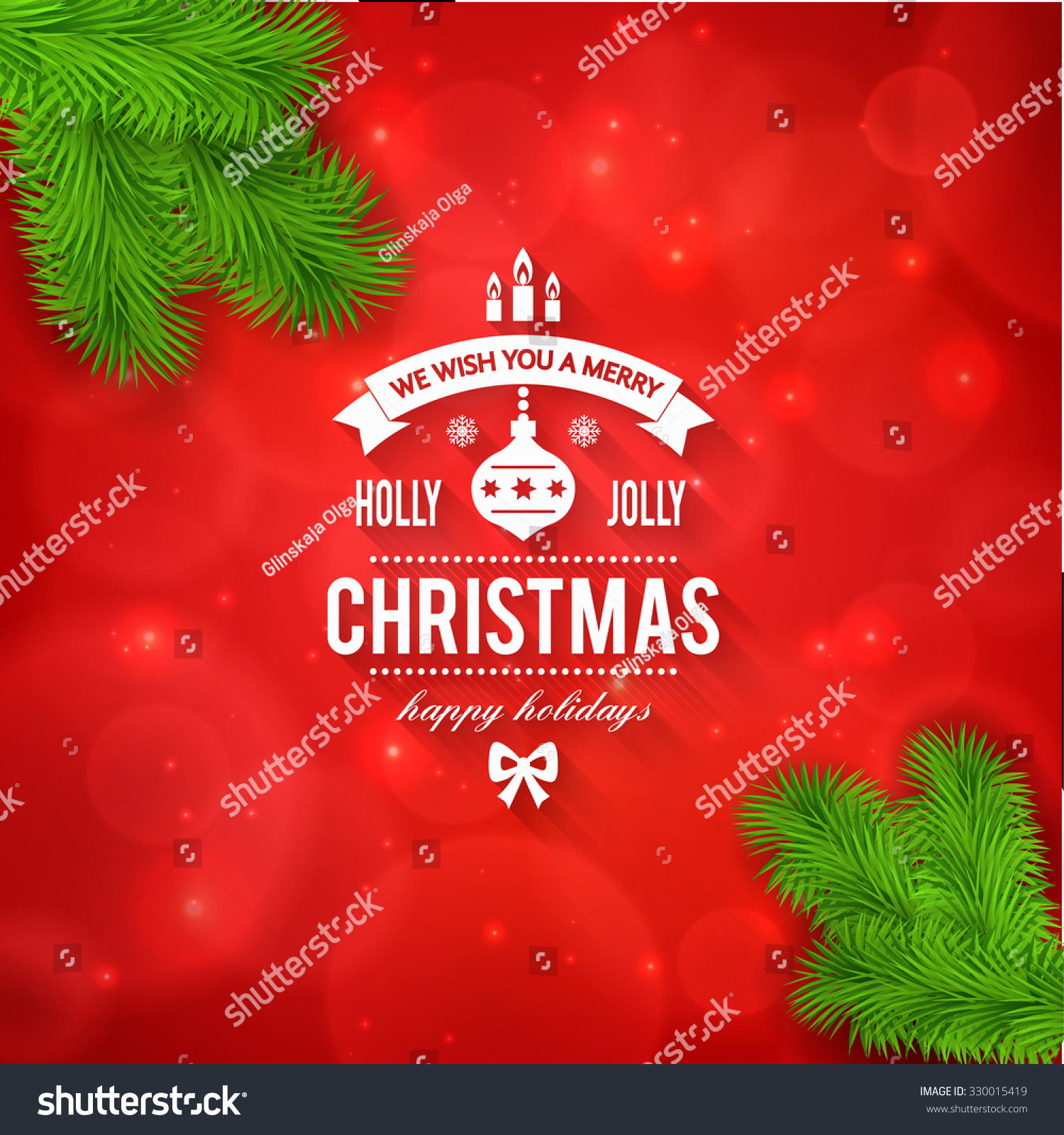 Merry Christmas Greetings Logo On Colorful Stock Vector 330015419 - Shutterstock