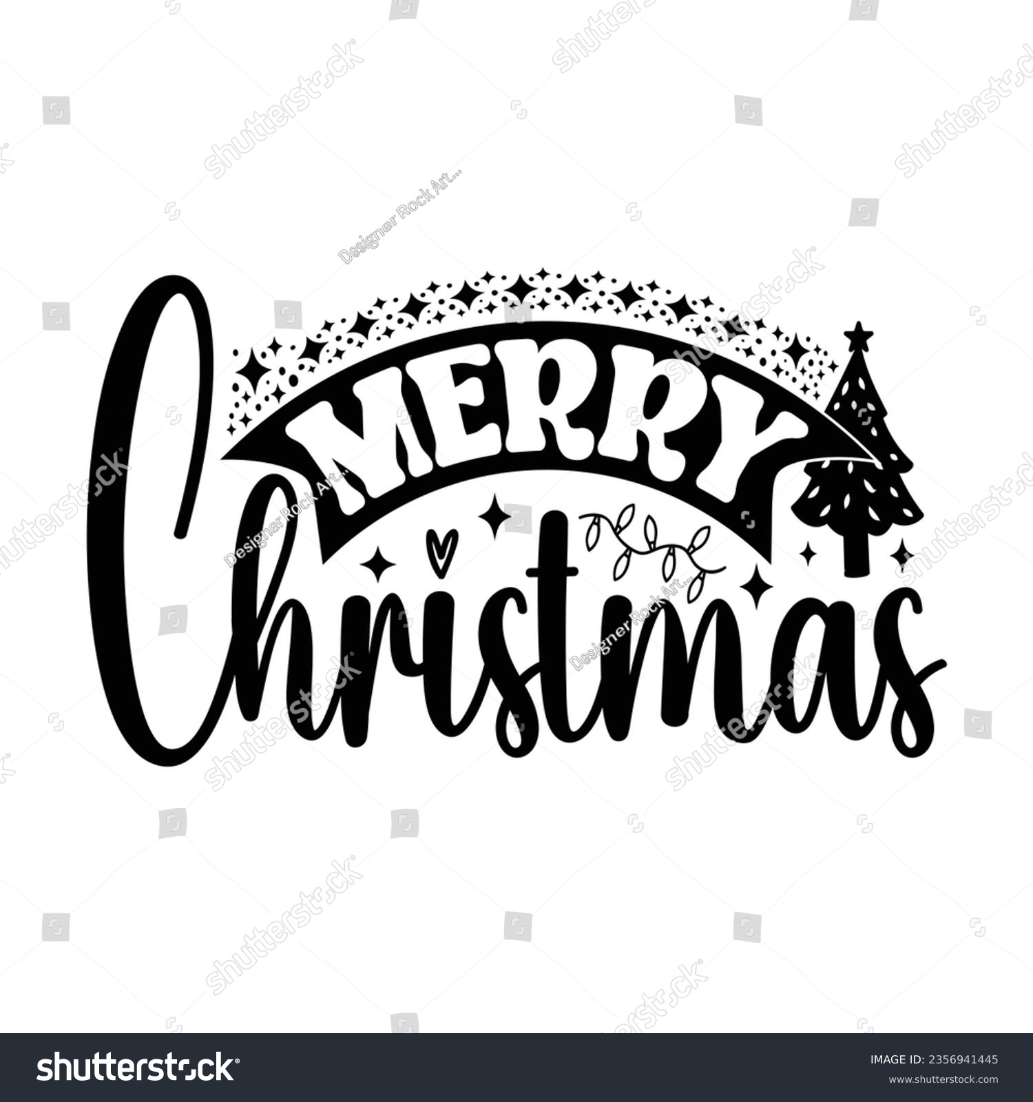 SVG of Merry Christmas - Hand drawn lettering for Christmas greetings cards, x mas shirt design svg