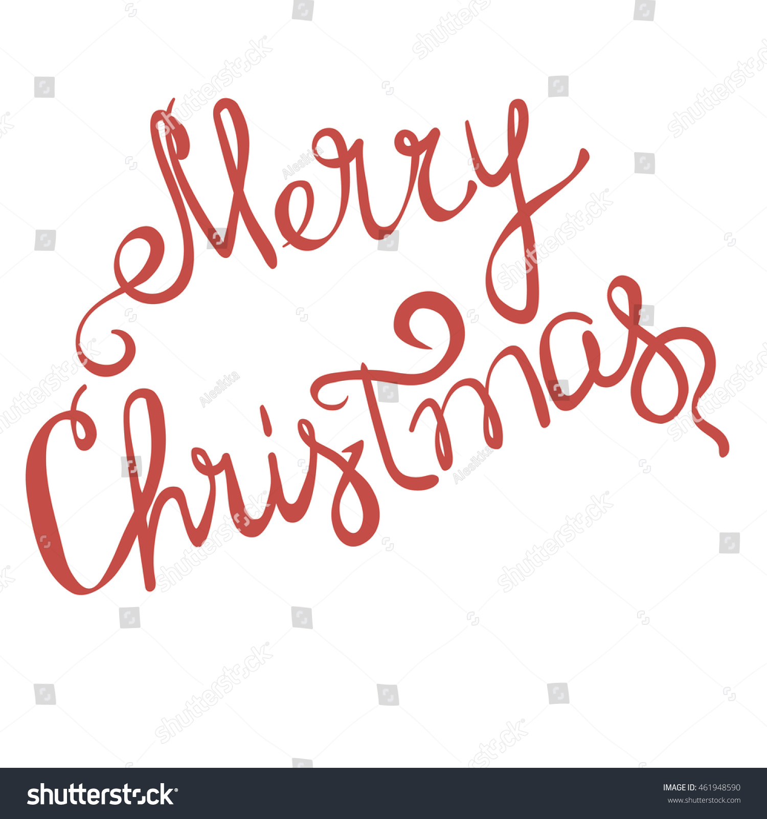 Merry Christmas Hand Letteringhandmade Calligraphy Vector Stock Vector 461948590 - Shutterstock