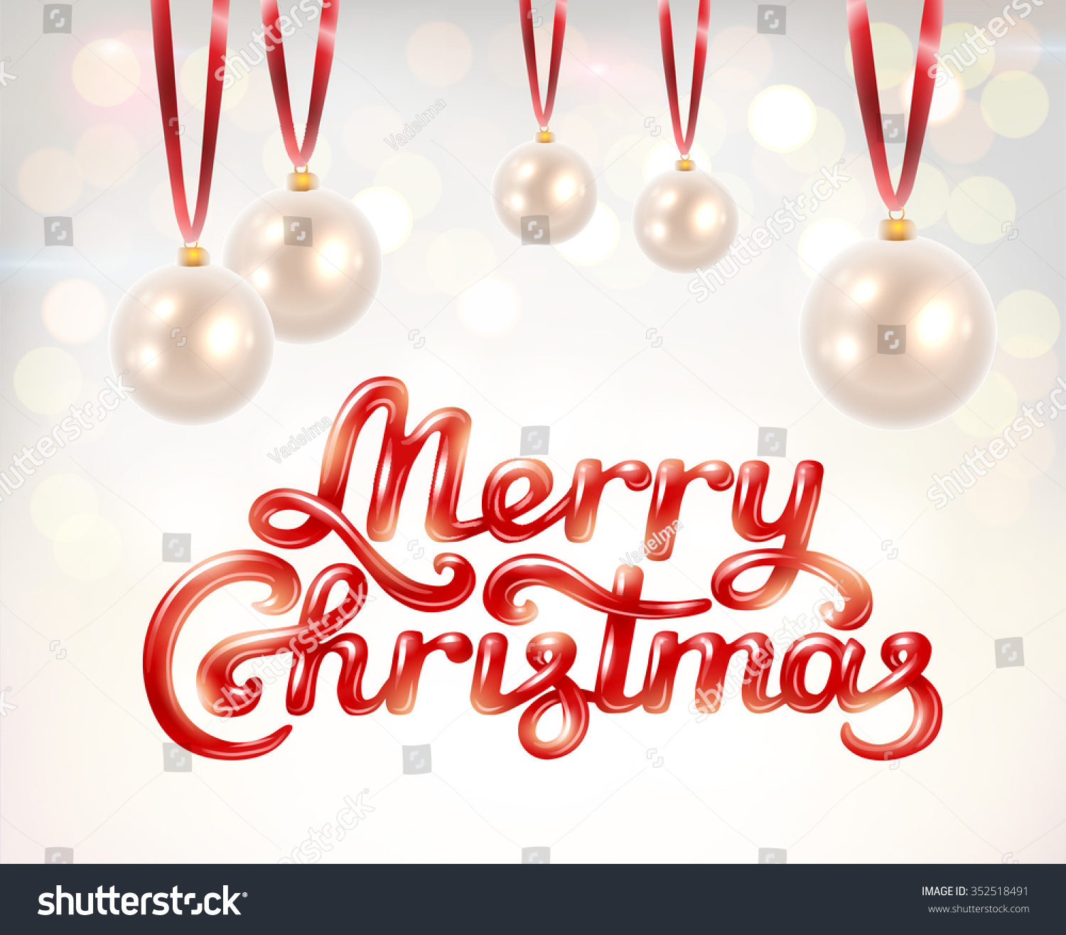 Merry Christmas Hand Lettering Signature Pearl Stock Vector (Royalty ...