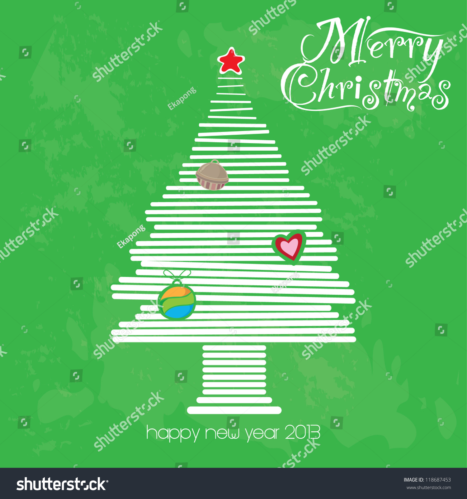 Merry Christmas &amp; Happy New Year Background Stock Vector Illustration 118687453 : Shutterstock