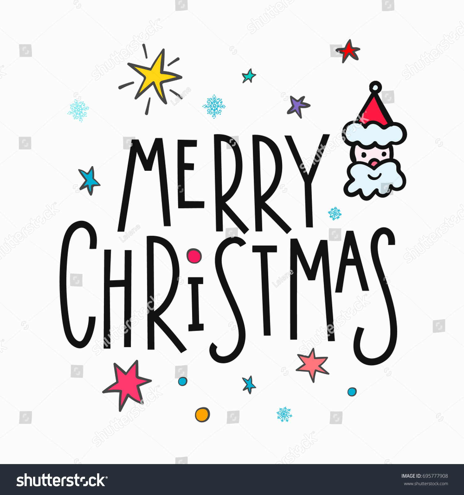 Merry Christmas Happy New Year Simple Stock Vector 695777908 - Shutterstock