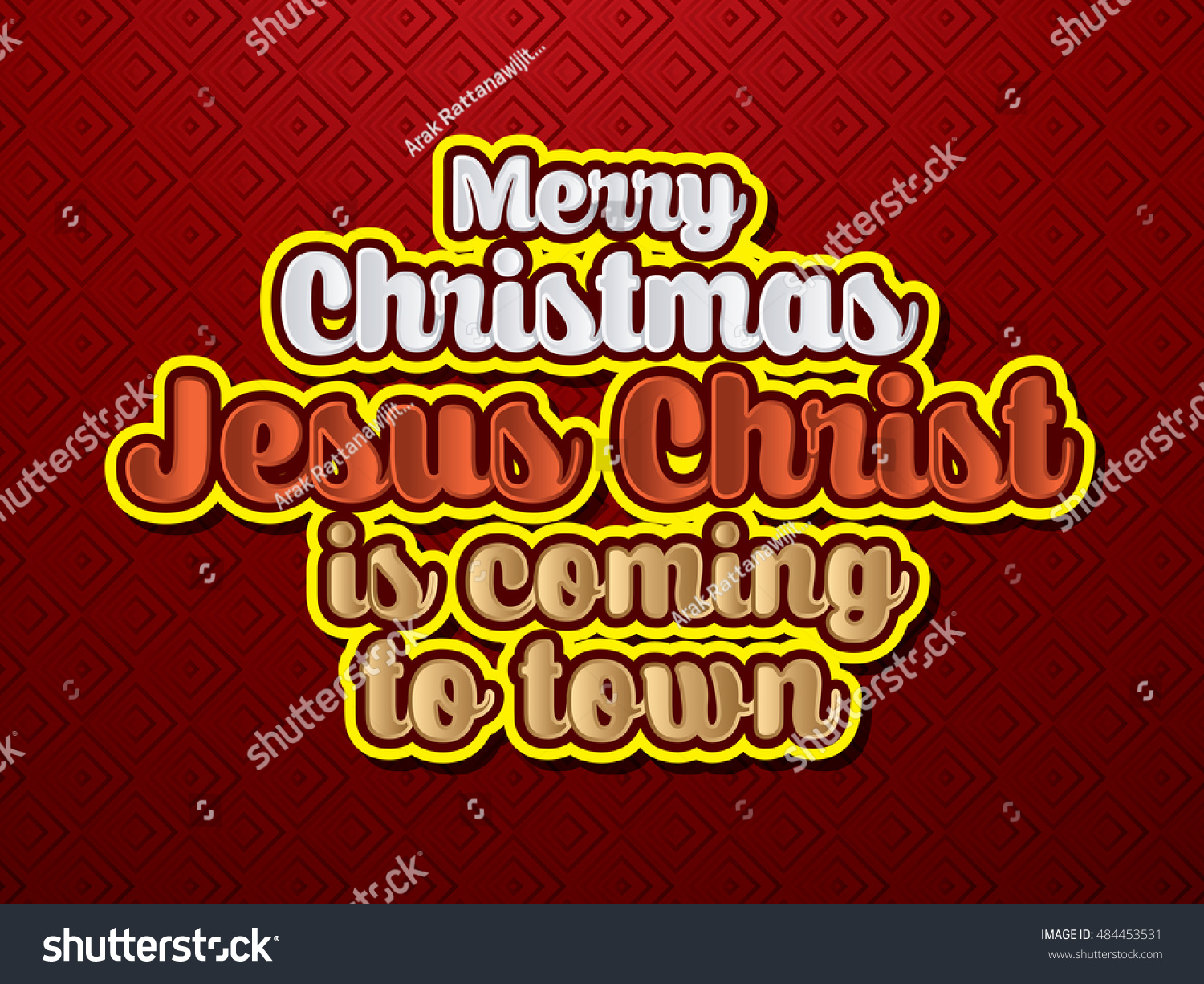 Merry Christmas Jesus Christ Coming Town Stock Vector (Royalty Free