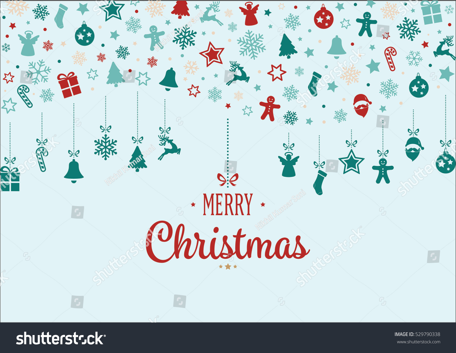 Merry Christmas Landscape Vector Stock Vector (Royalty Free) 529790338
