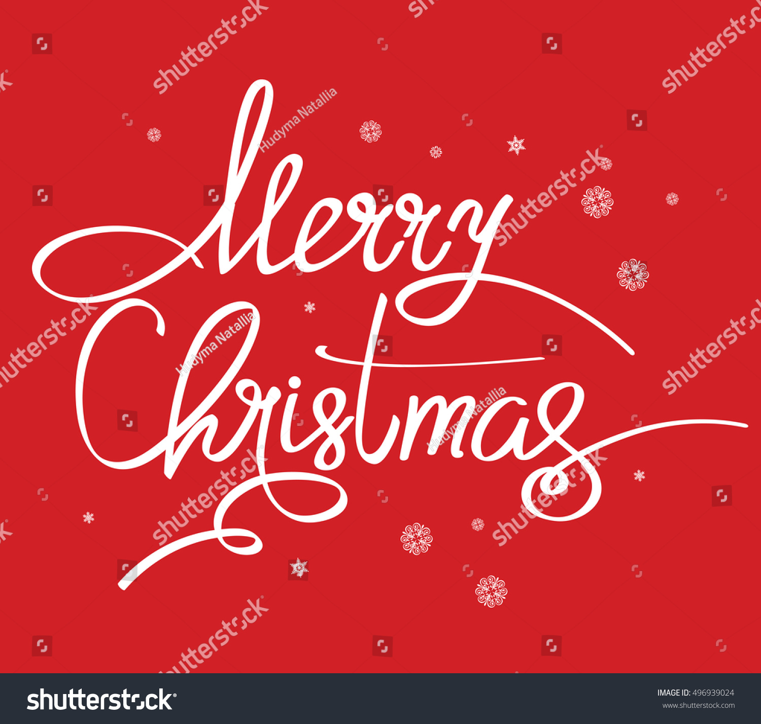 Merry Christmas Lettering Design. Vector Illustration. Eps 10 - 496939024 : Shutterstock