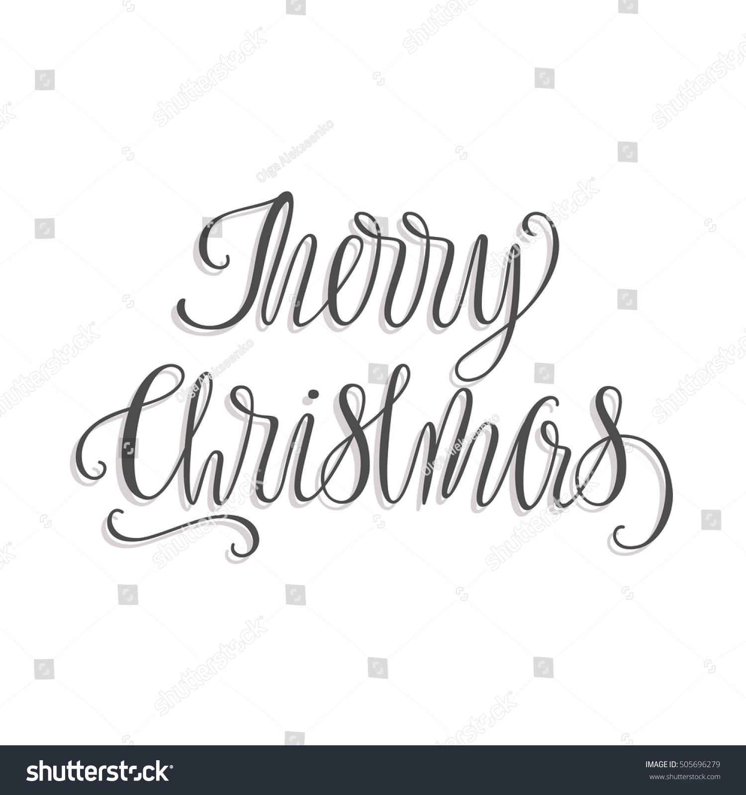 Merry Christmas Lettering New Year Design Stock Vector (Royalty Free) 505696279 | Shutterstock