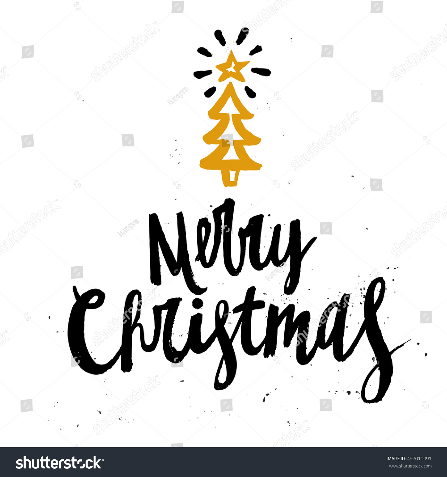 Merry Christmas Lettering Perfect Xmas Design Stock Vector 497010091 