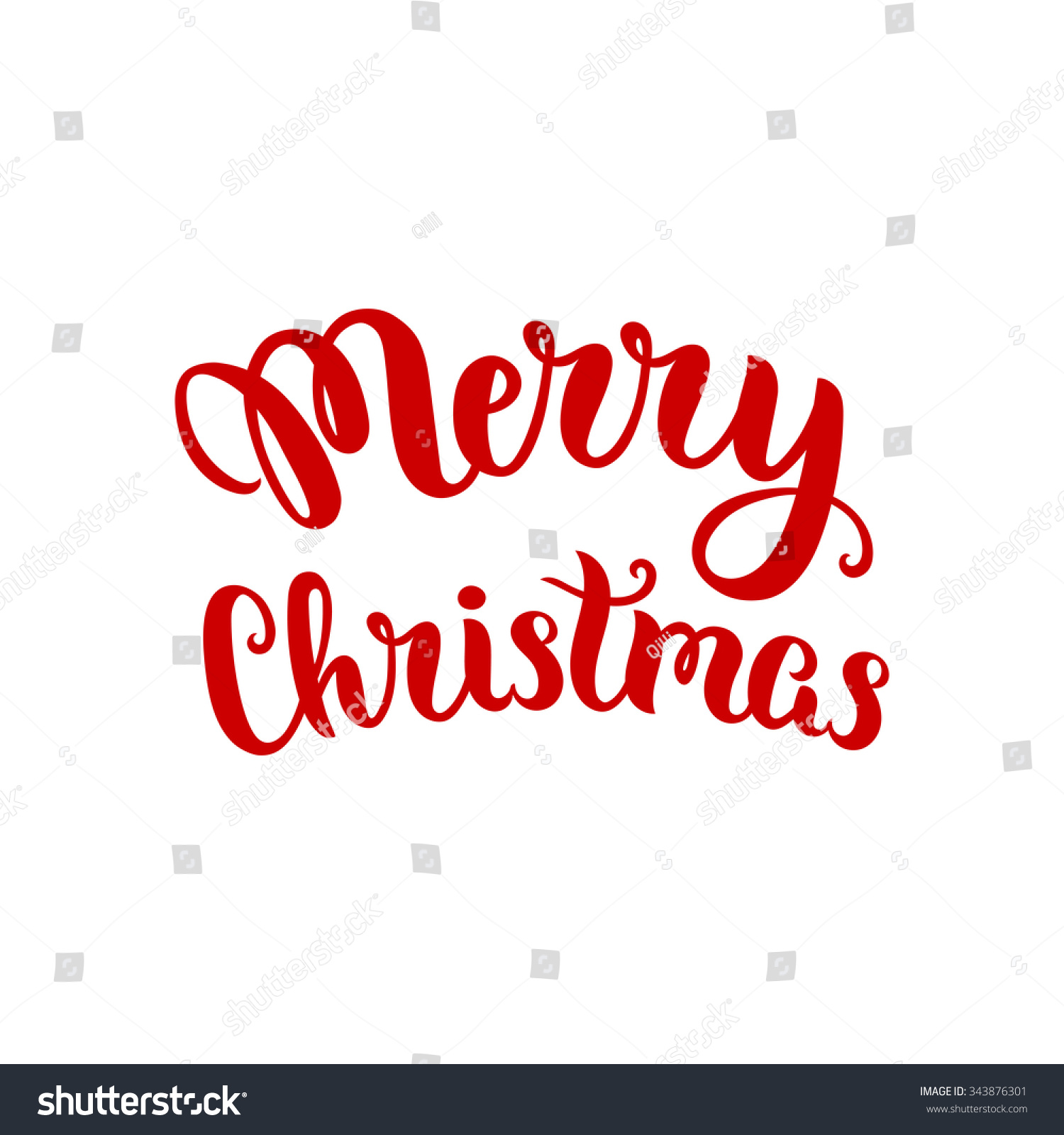 Merry Christmas Lettering Vector Art Illustration Stock Vector (Royalty Free) 343876301