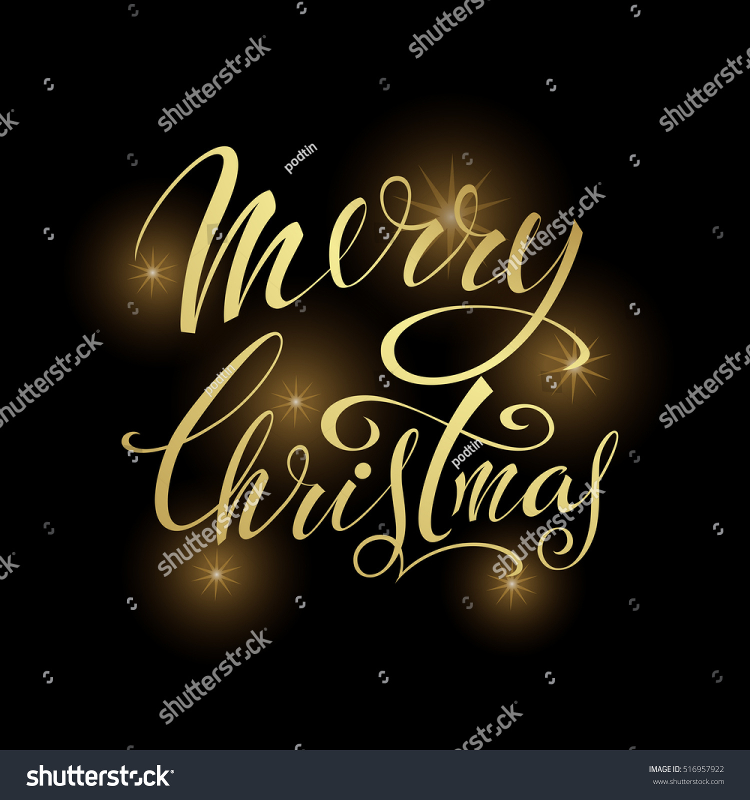 Merry Christmas Littering Design Stock Vector (Royalty Free) 516957922