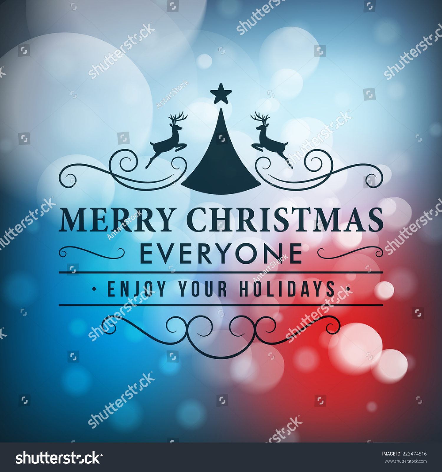 Download Merry Christmas Message Light Background Snowflakes Stock Vector Royalty Free 223474516 PSD Mockup Templates