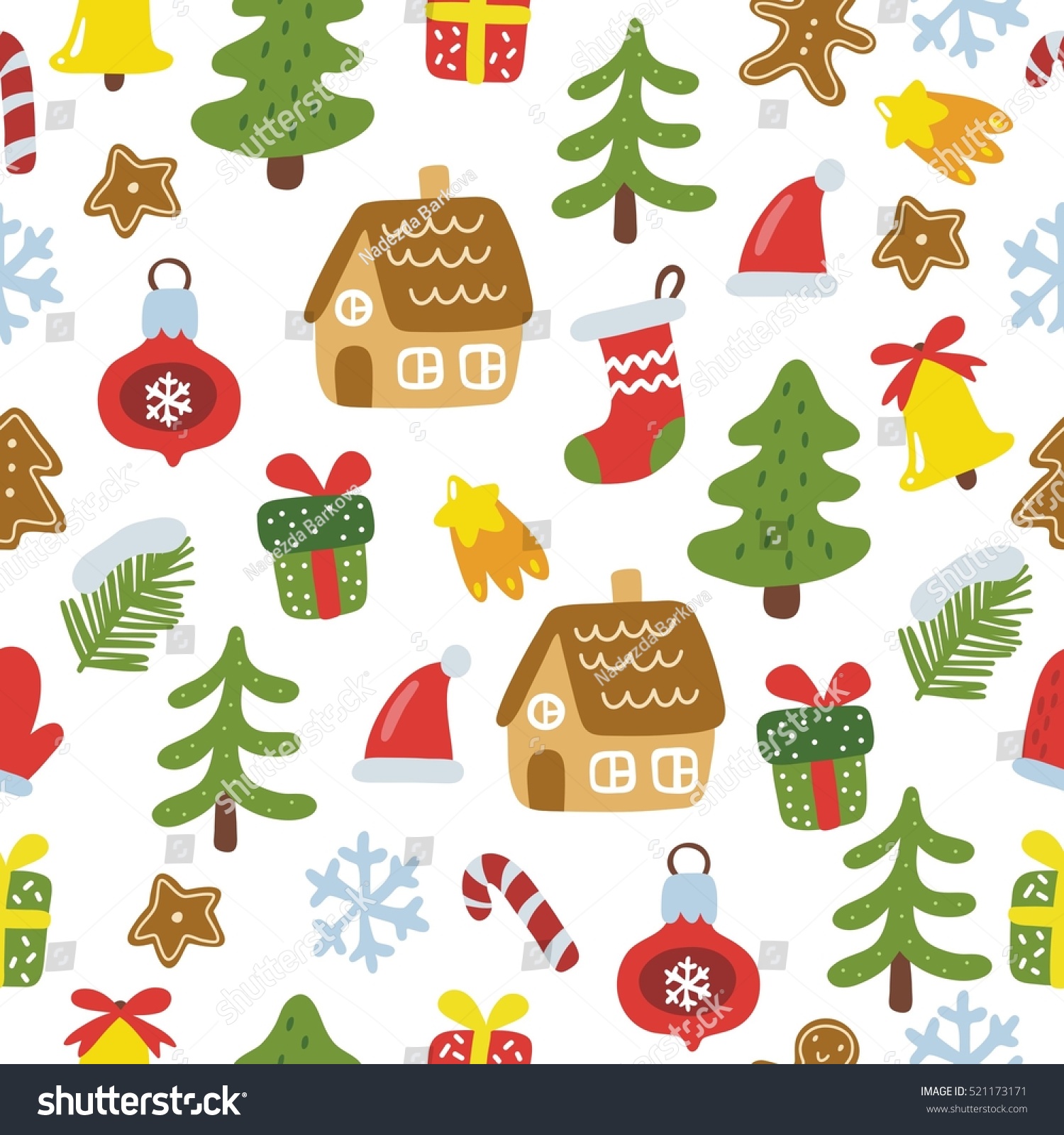 Merry Christmas Pattern Stock Vector Illustration 521173171 : Shutterstock