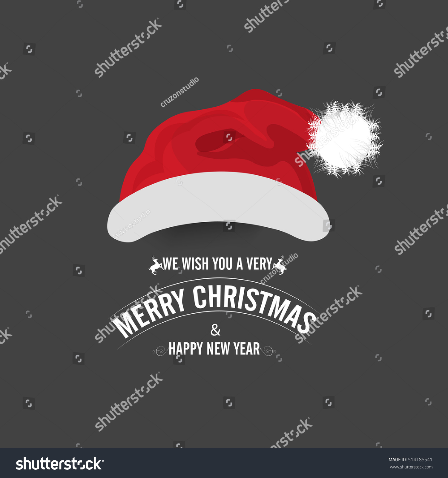 Merry Christmas Santa Cap. Stock Vector Illustration 514185541 ...