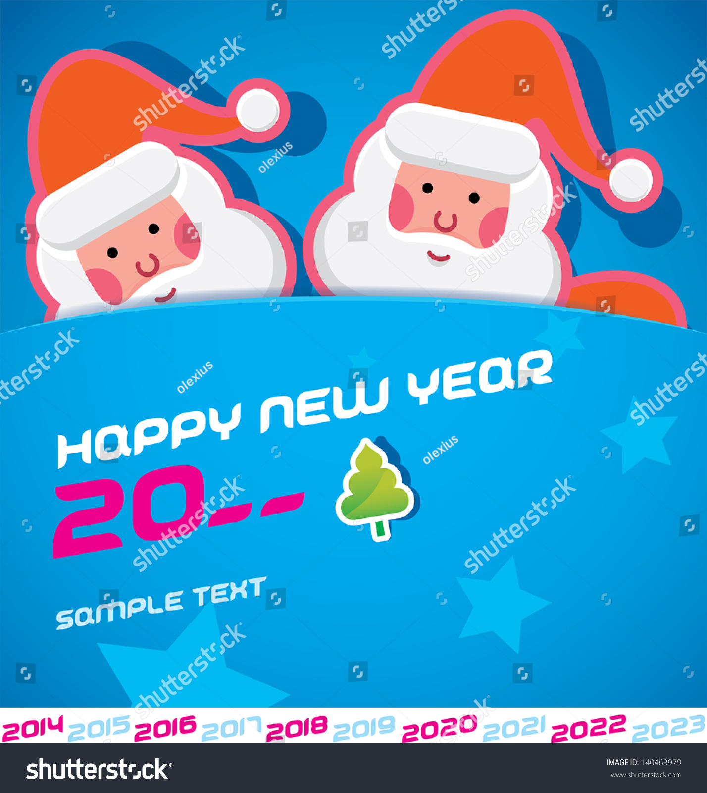 Merry Christmas Santa Claus New Year Stock Vector (Royalty Free) 140463979