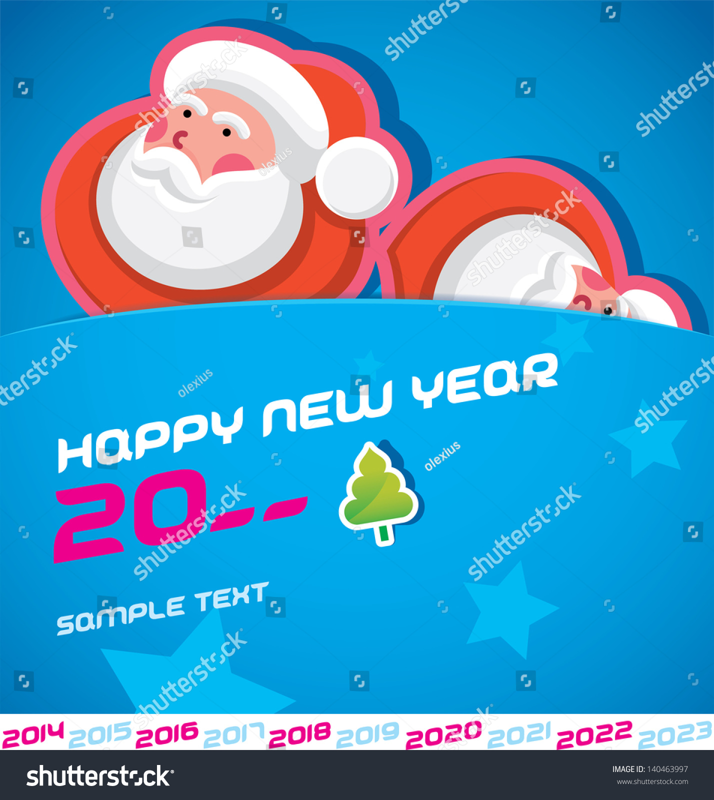 Merry Christmas Santa Claus New Year Stock Vector (Royalty Free) 141082288