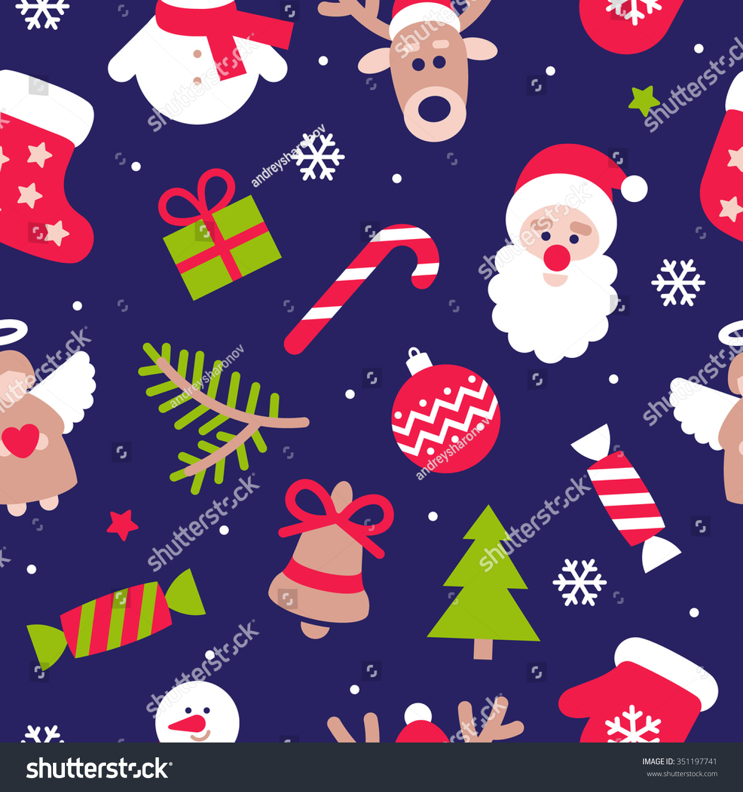 Merry Christmas Seamless Pattern Wrapping Paper Stock Vector (Royalty ...