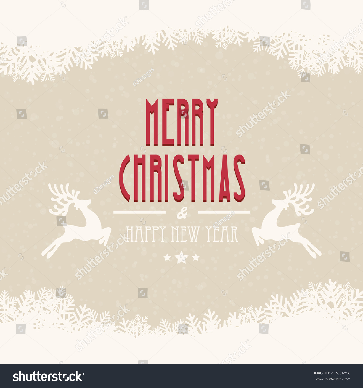 Merry Christmas Snow Winter Background Stock Vector Illustration