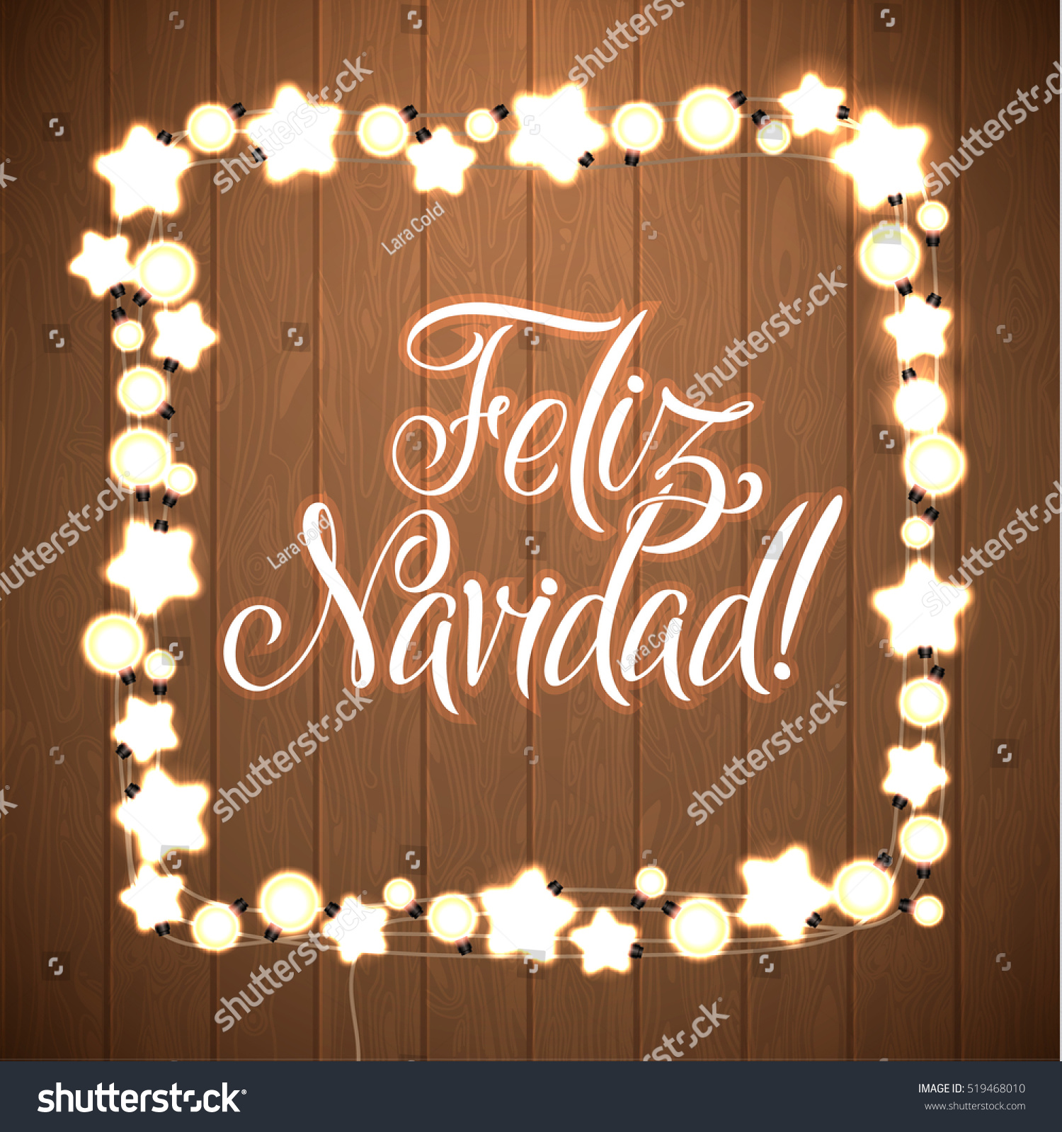 Merry Christmas Spanish Language Glowing Christmas Stock Vector (Royalty Free) 519468010