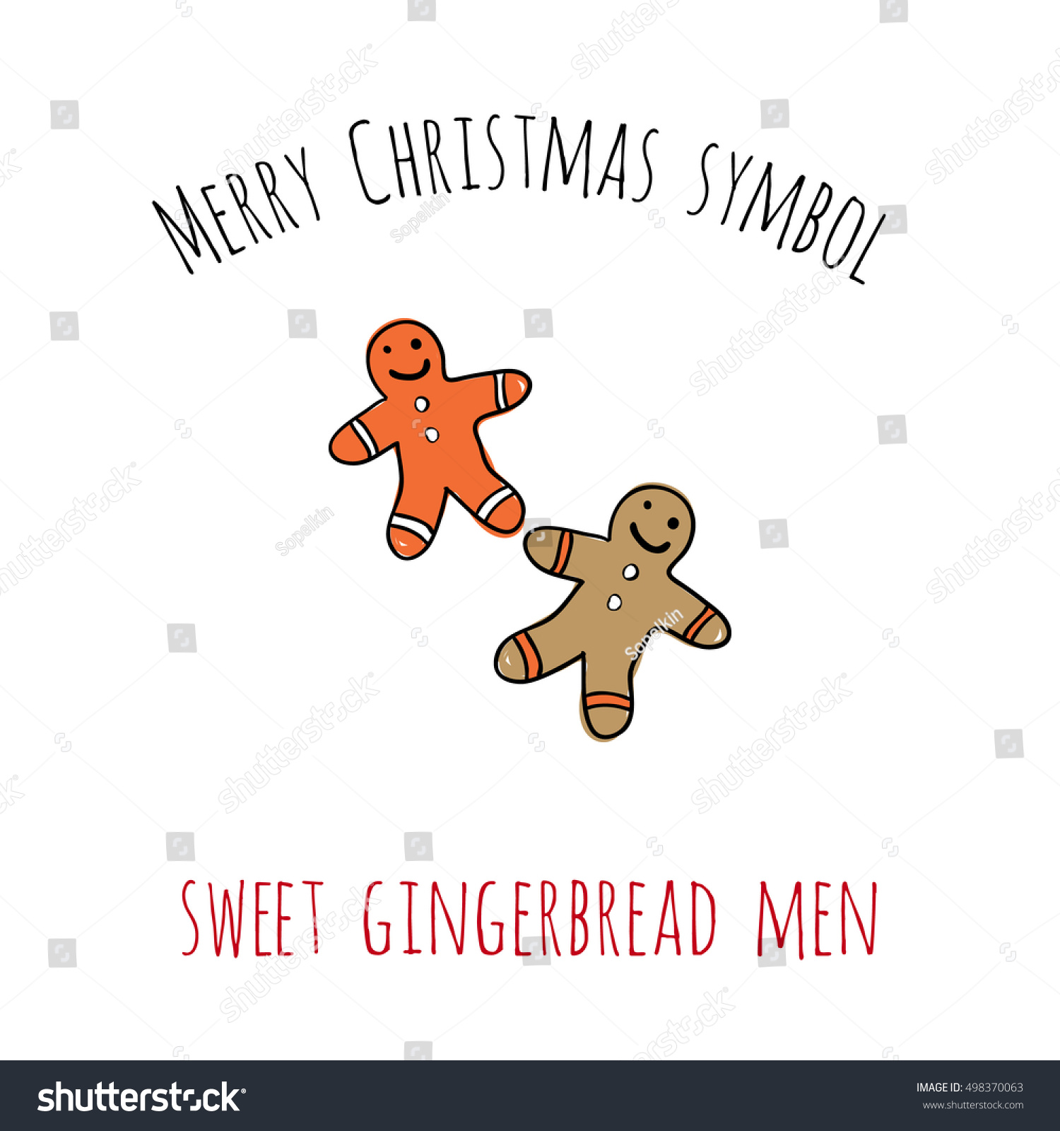 Merry Christmas symbol sweet gingerbread men Beautiful vector for decoration xmas designs Cute