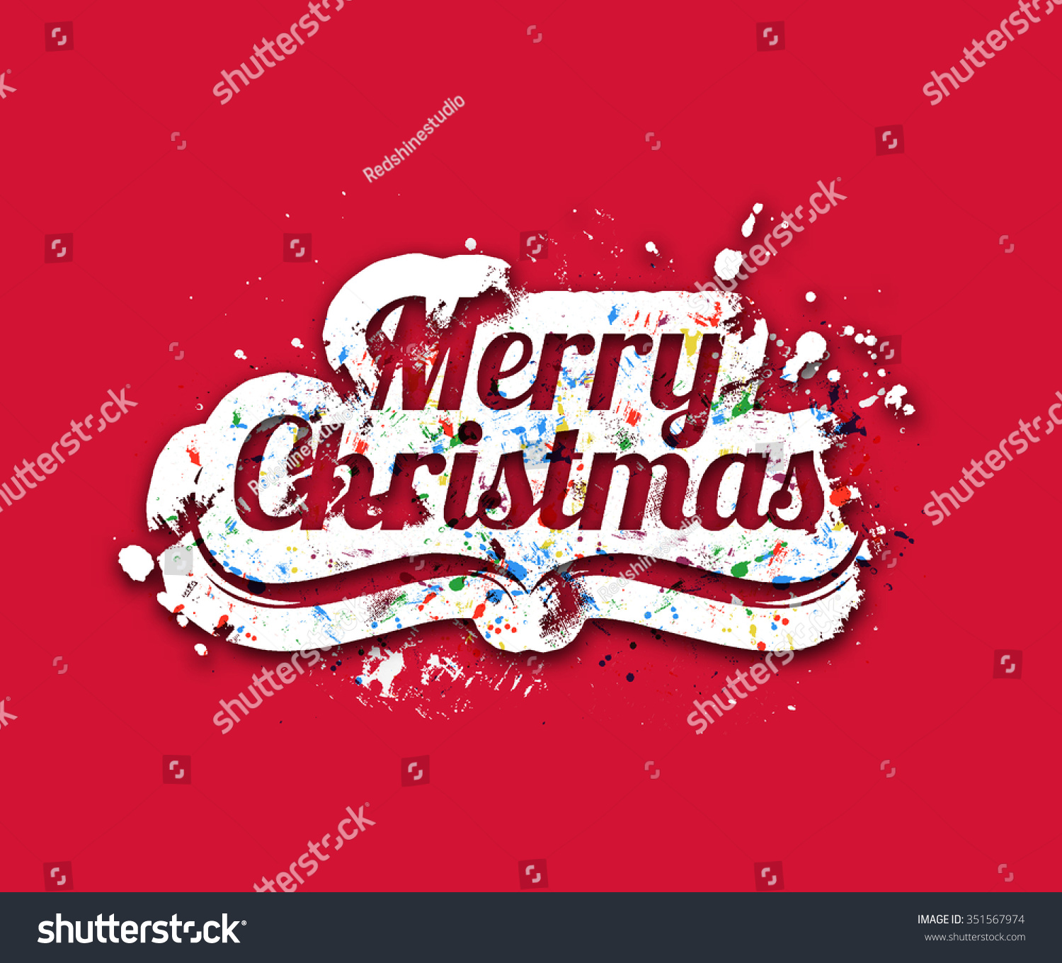 Merry Christmas Text Stock Vector Illustration 351567974 : Shutterstock