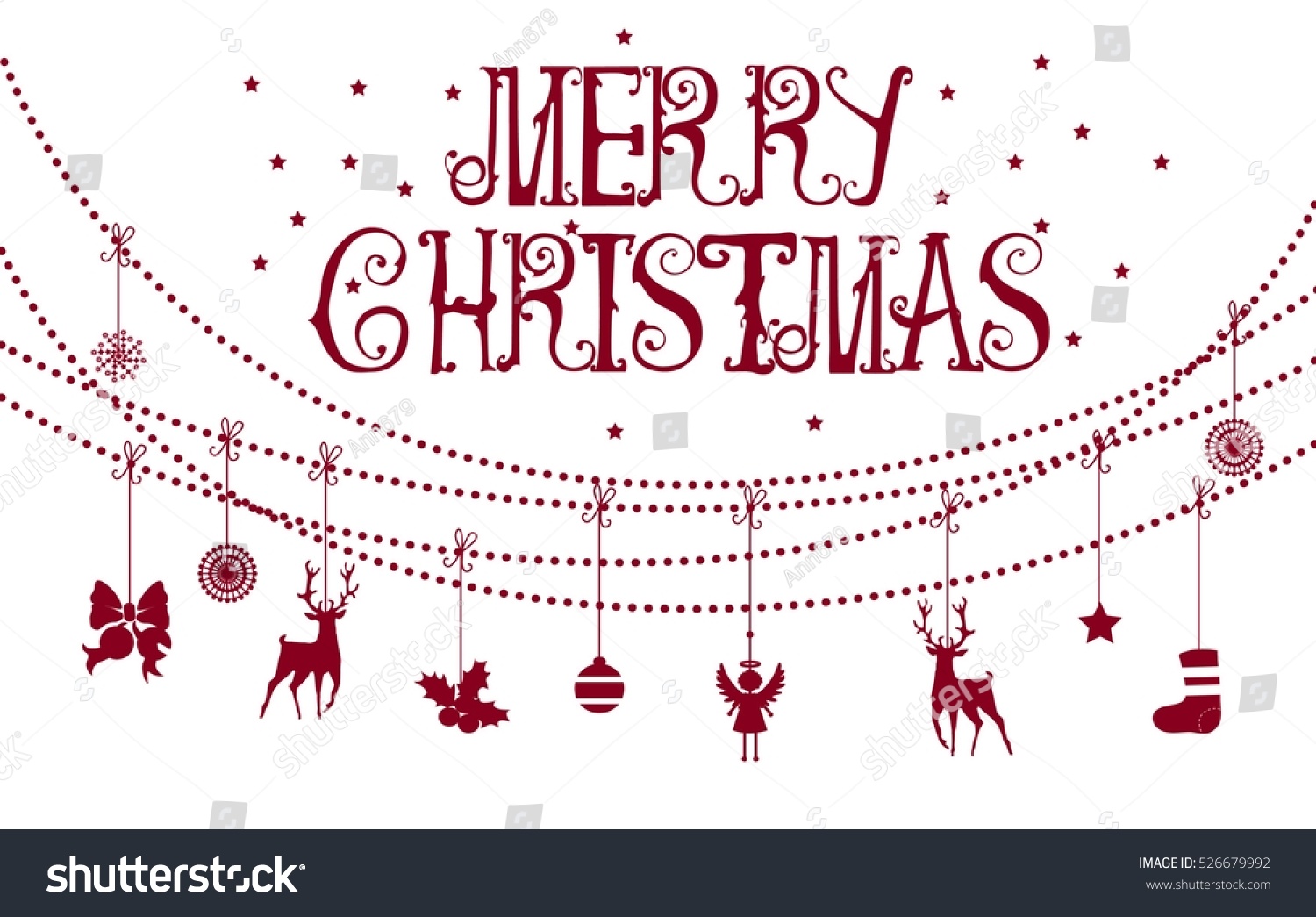 Merry Christmas Text Stock Vector 526679992 - Shutterstock