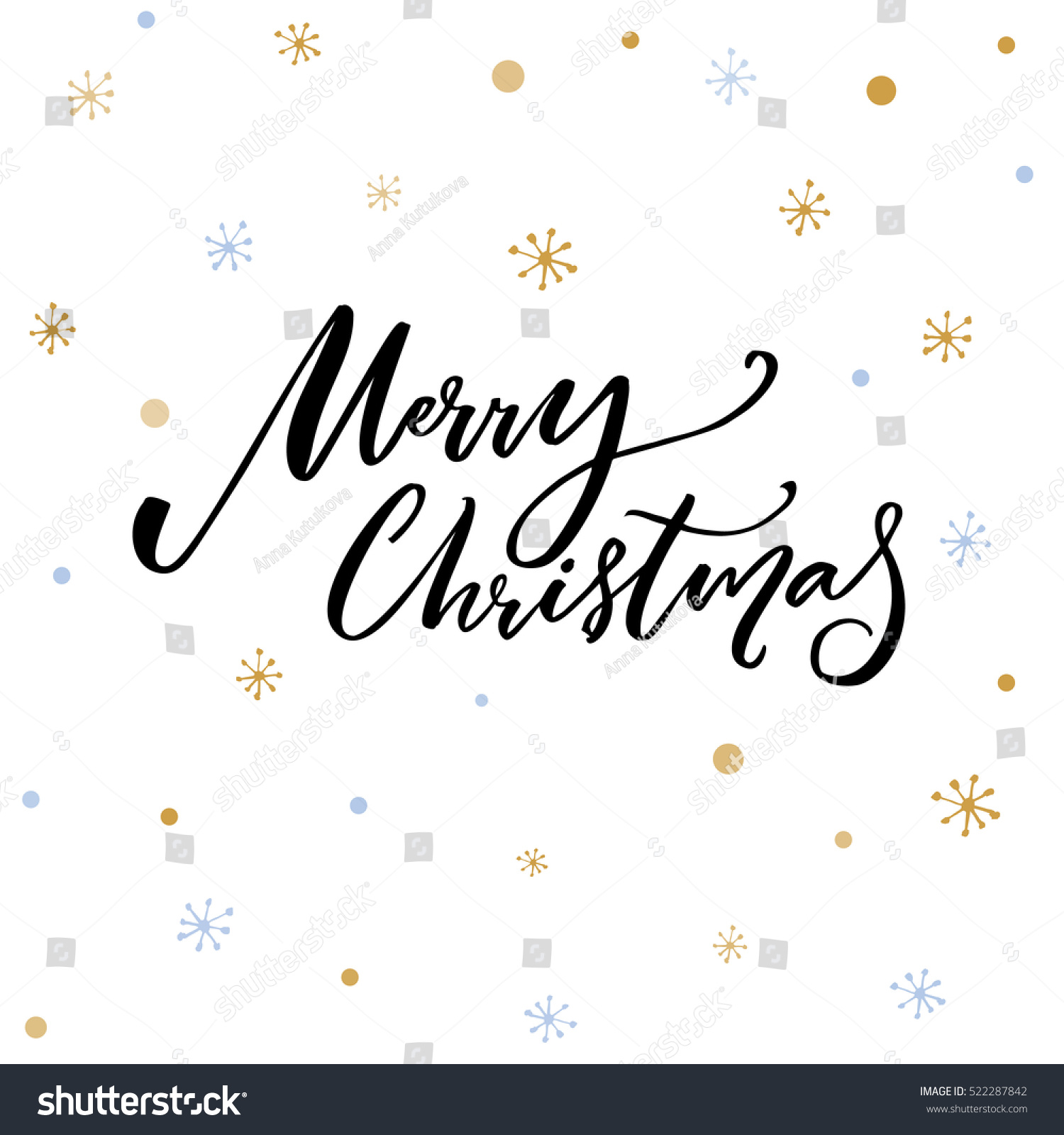 Merry Christmas Text Black Typography On Stock Vector (Royalty Free ...