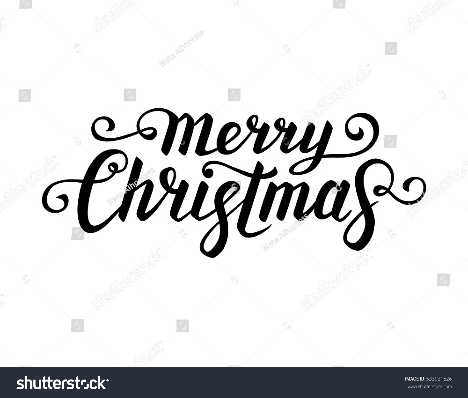 Merry Christmas Text Calligraphic Lettering New Stock Vector 533921626 ...