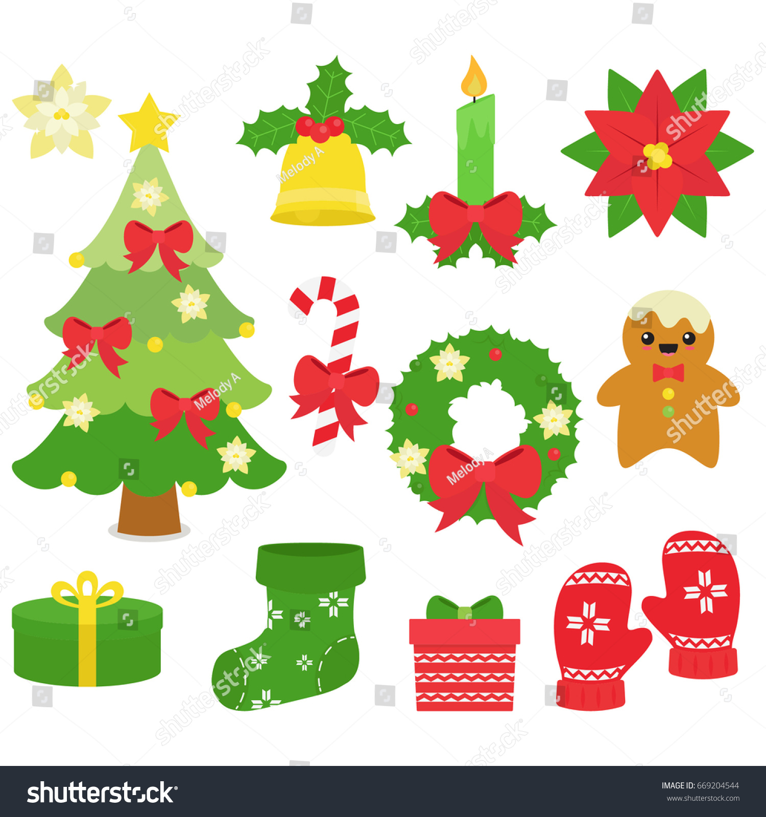 merry christmas things white background stock vector merry christmas things white background stock vector