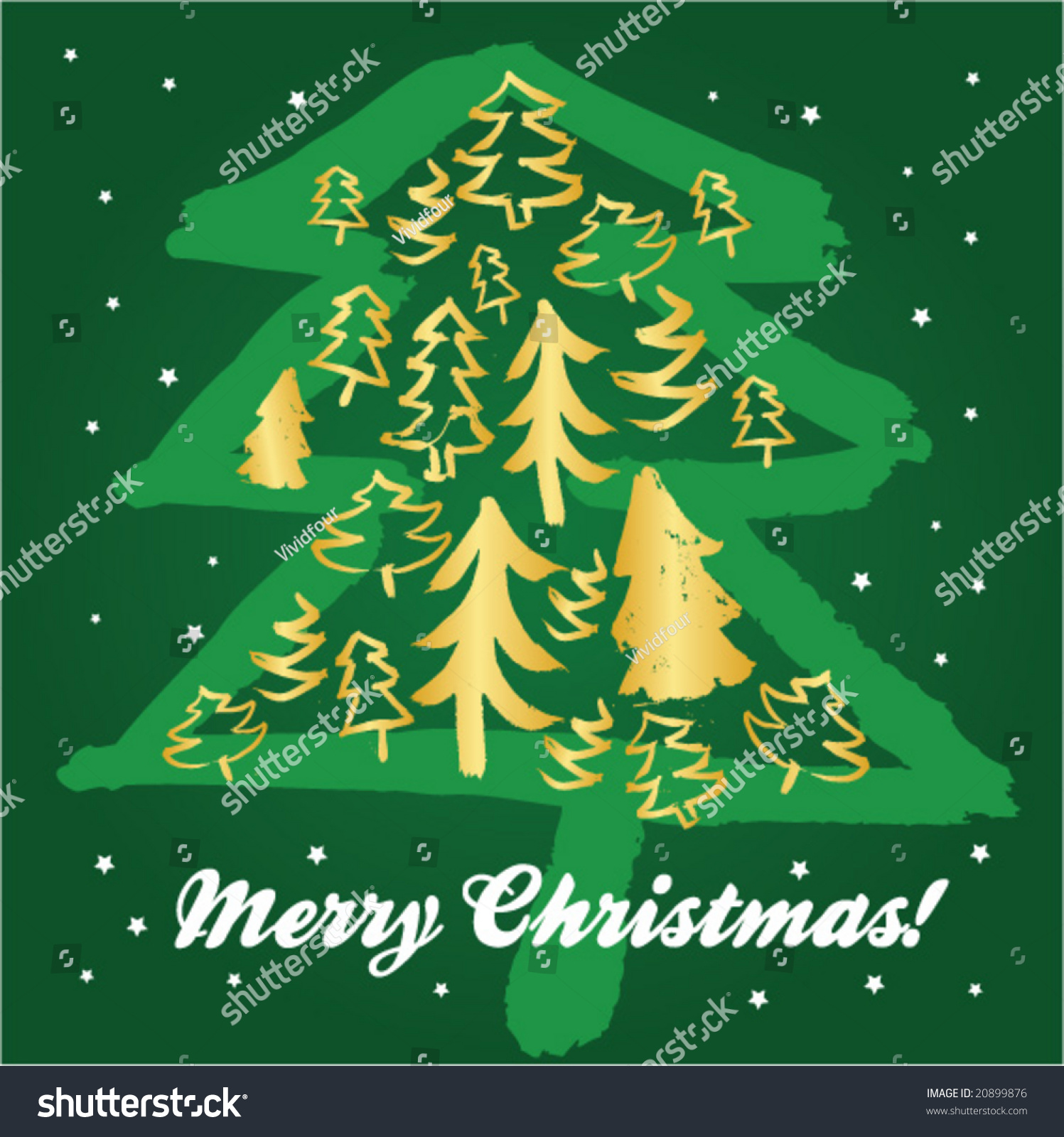 Merry Christmas Tree Stock Vector Illustration 20899876 : Shutterstock