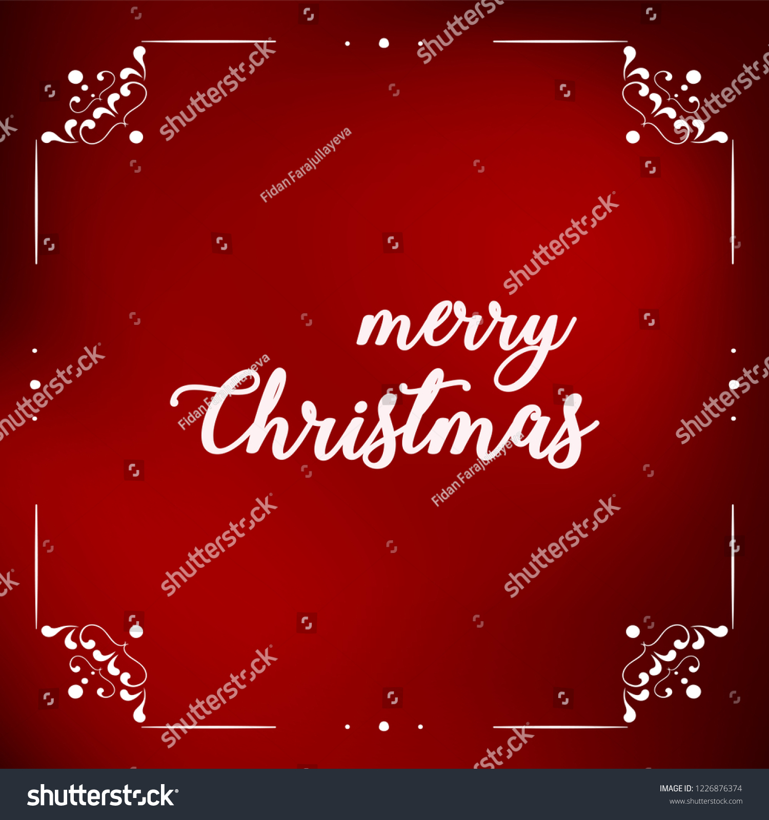 Merry Christmas Typography Calligraphy Lettering Vintage Stock Vector ...