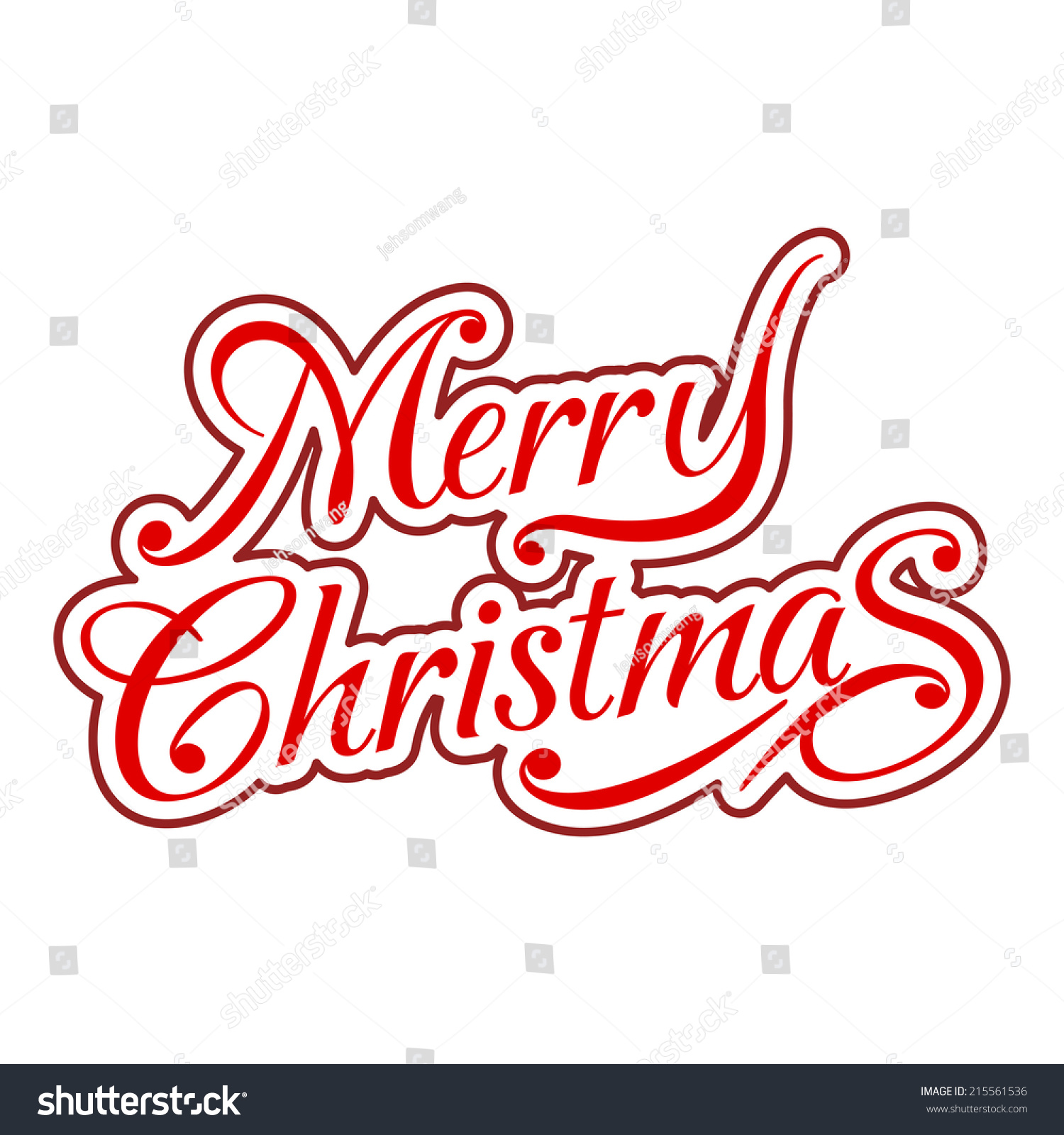 Merry Christmas Typography Vector Icon - 215561536 : Shutterstock