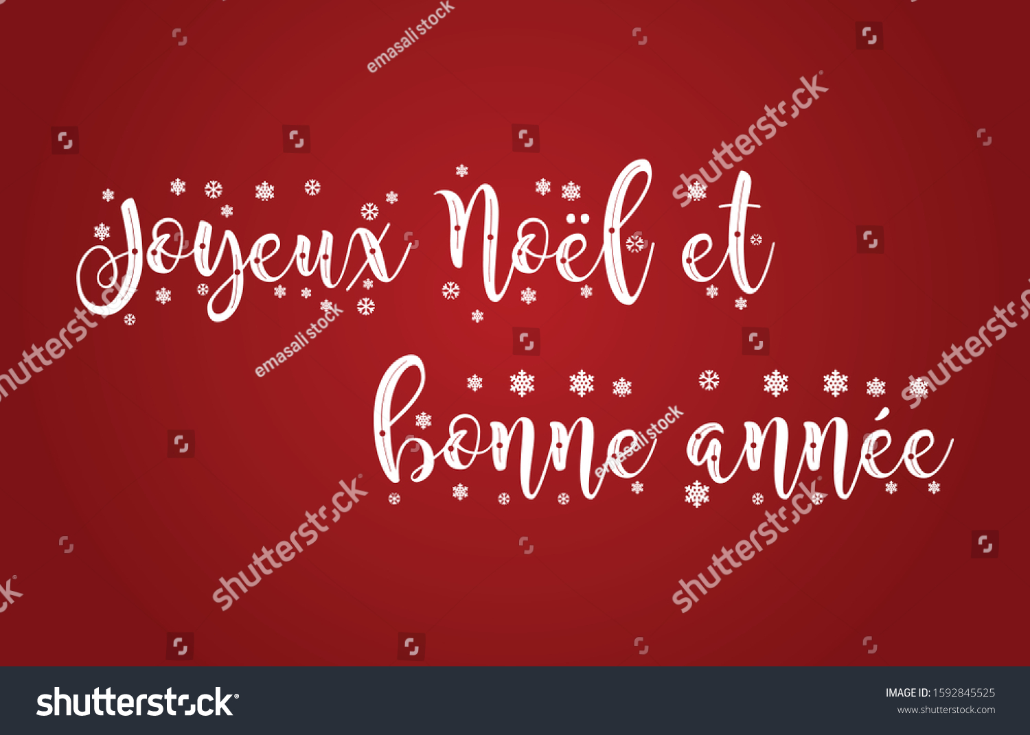 Merry Christmas Vector French Speak Stock Vector Royalty Free