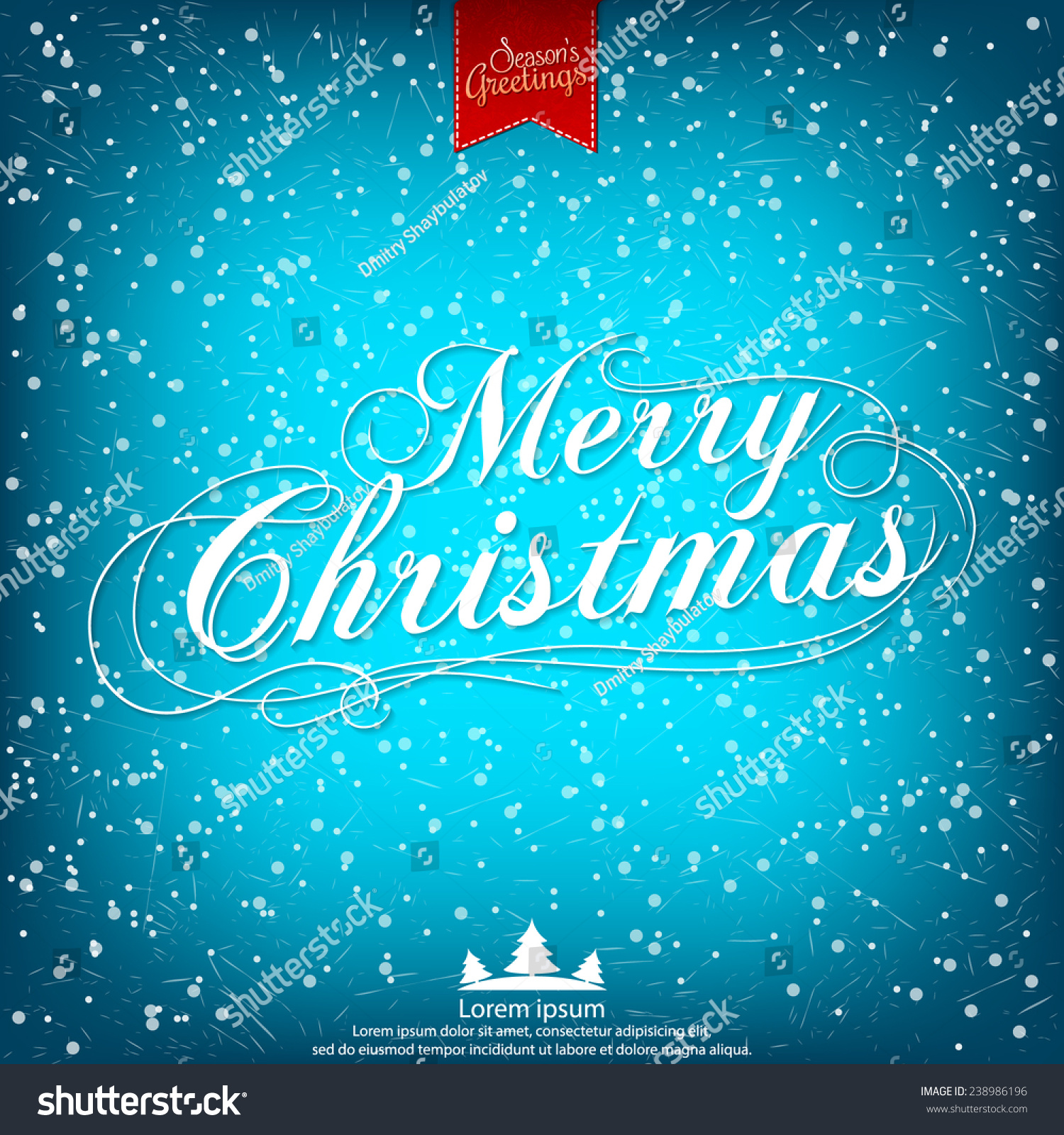 Merry Christmas Vector Illustration For Holiday Design, Party Poster