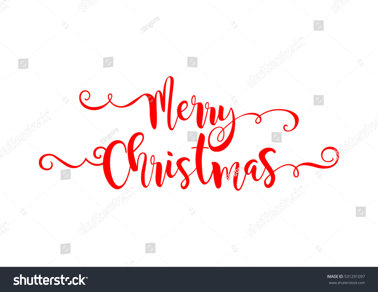 Merry Christmas Vector Text Calligraphic, Creative Typography For Holiday Greeting - 531291097