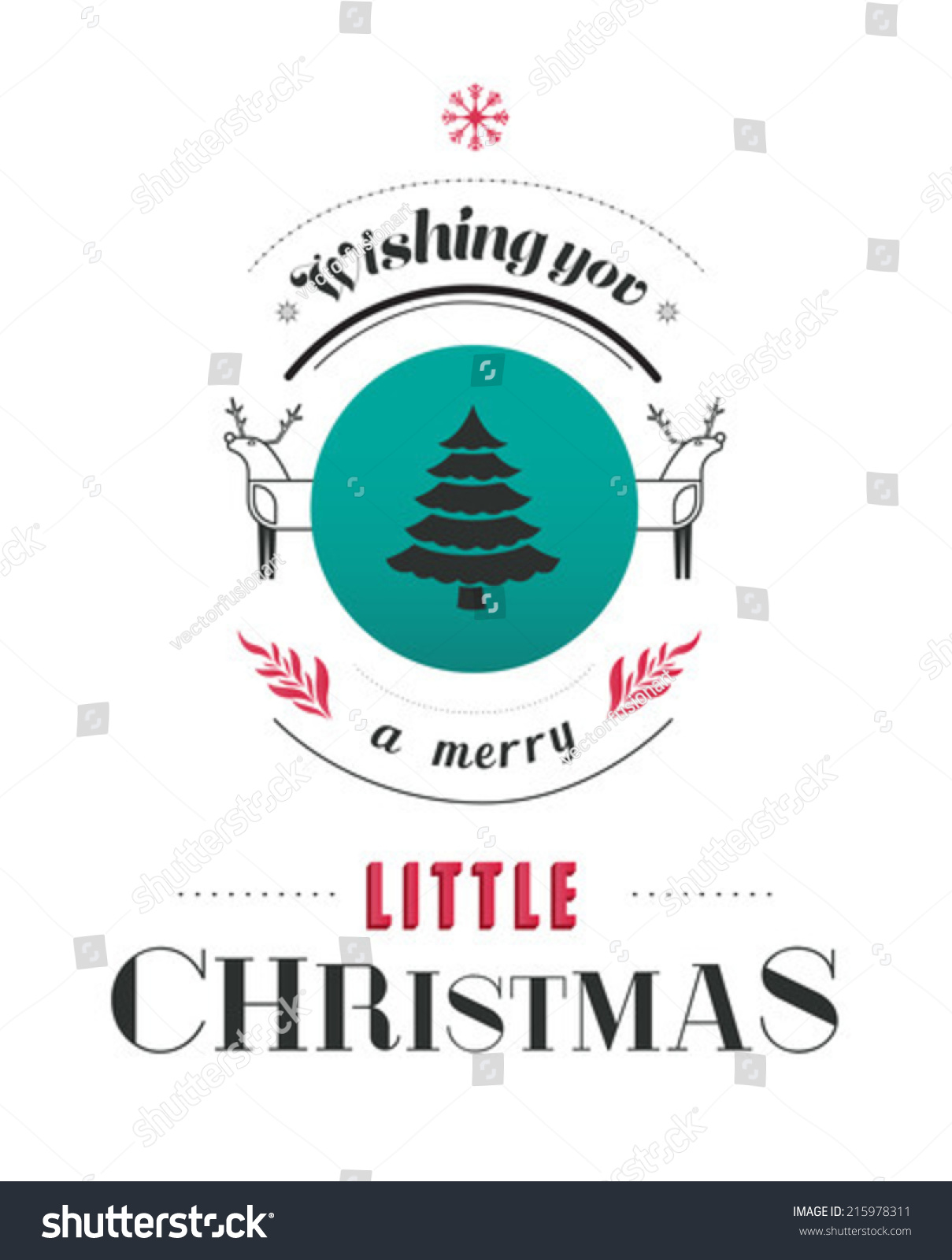 Merry christmas vector with text and icons on white background