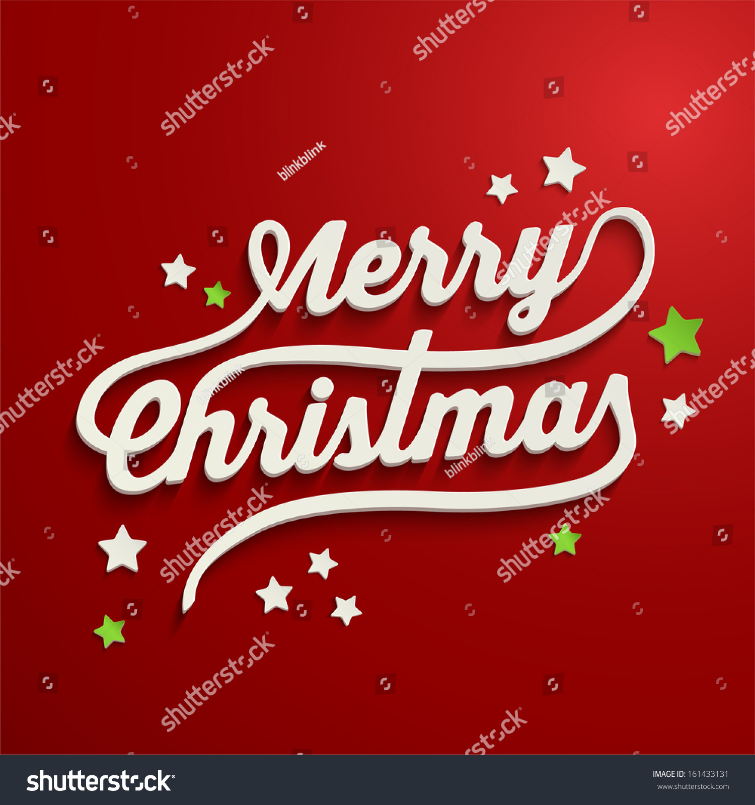 Merry Christmas White Lettering Over Red Stock Vector 161433131 - Shutterstock