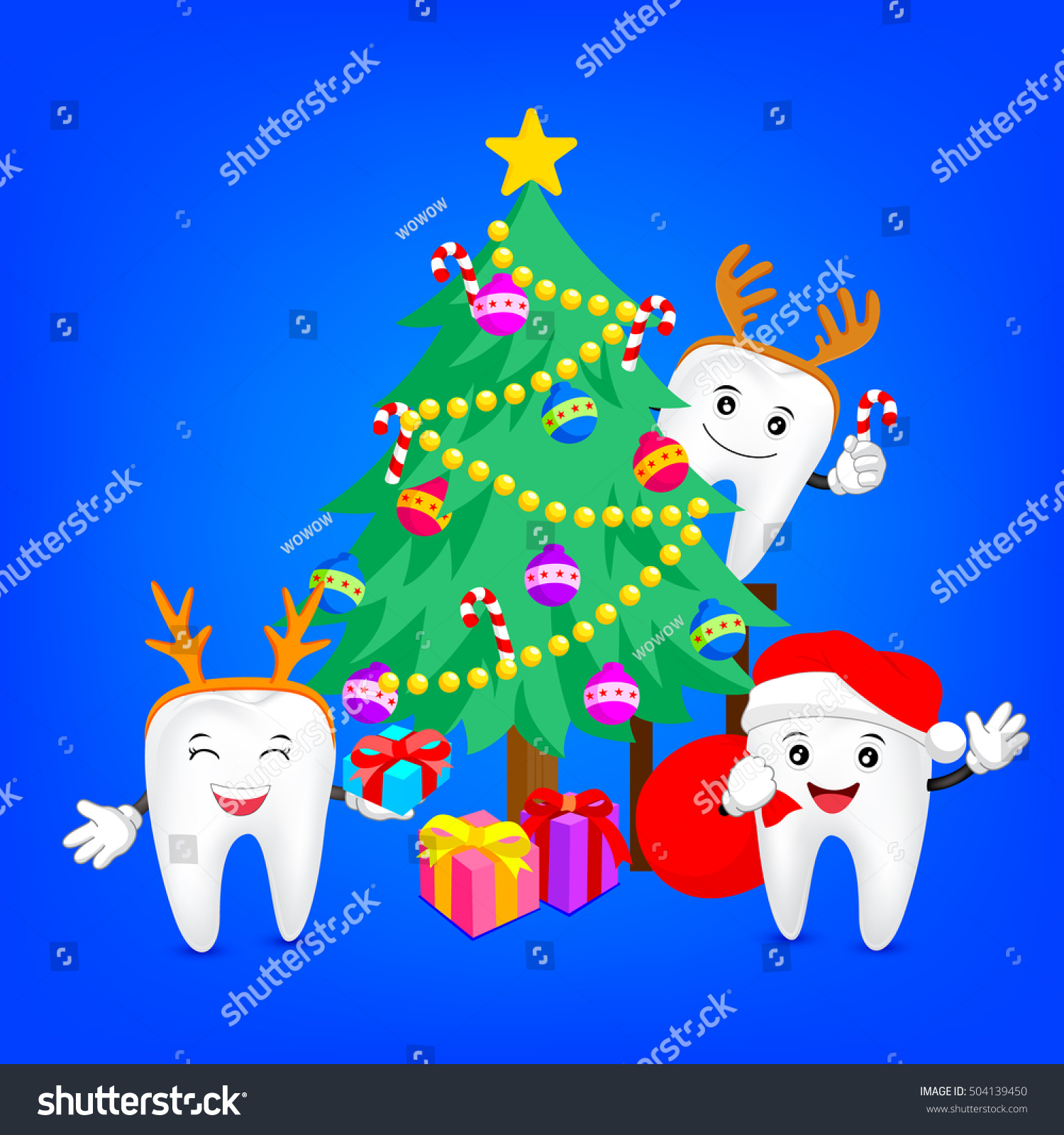 Download Merry Christmas Happy Tooth Great Health Stock Vector ...