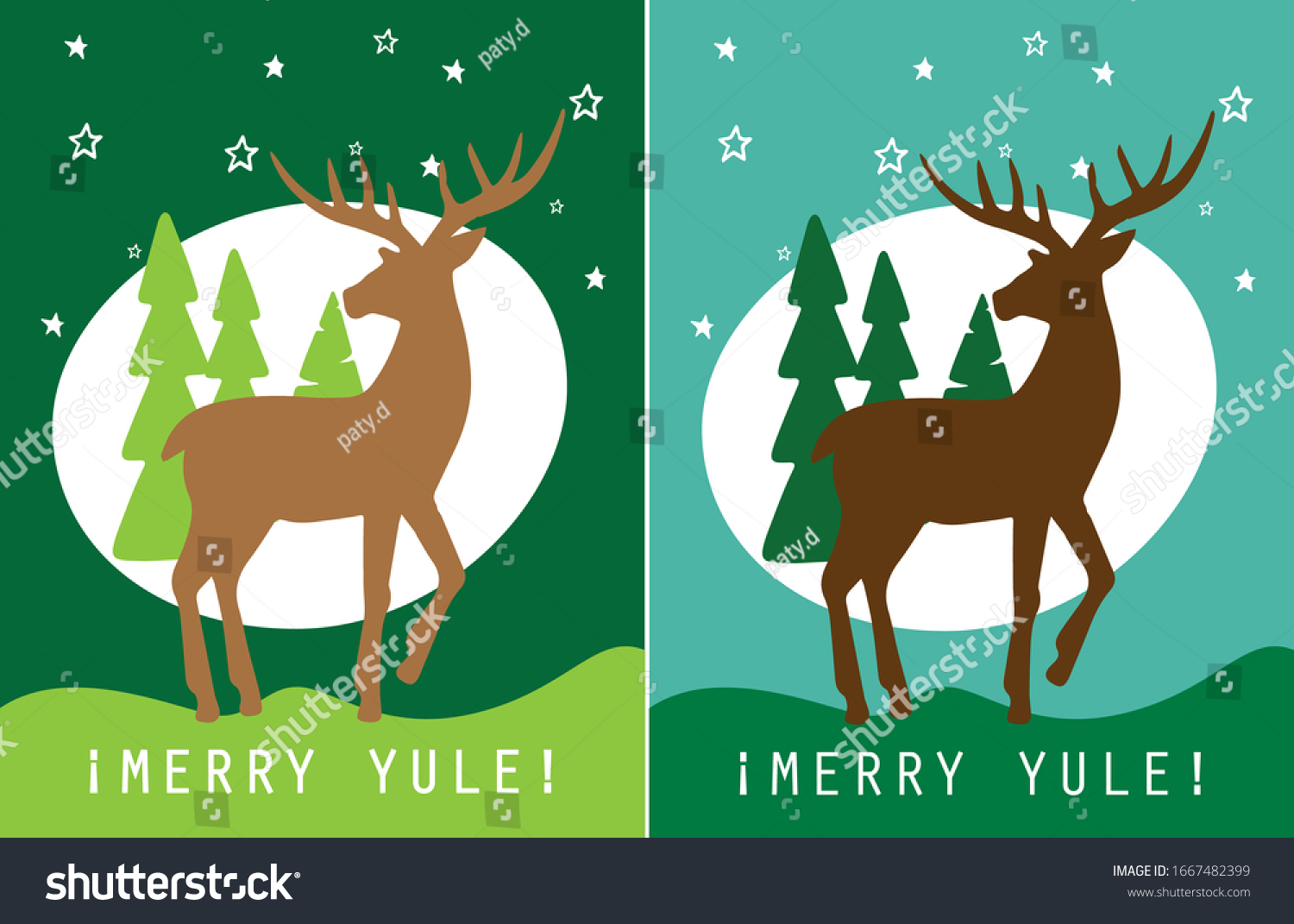 Merry Yule Merry Christmas Pagan Christmas Stock Vector Royalty Free 1667482399