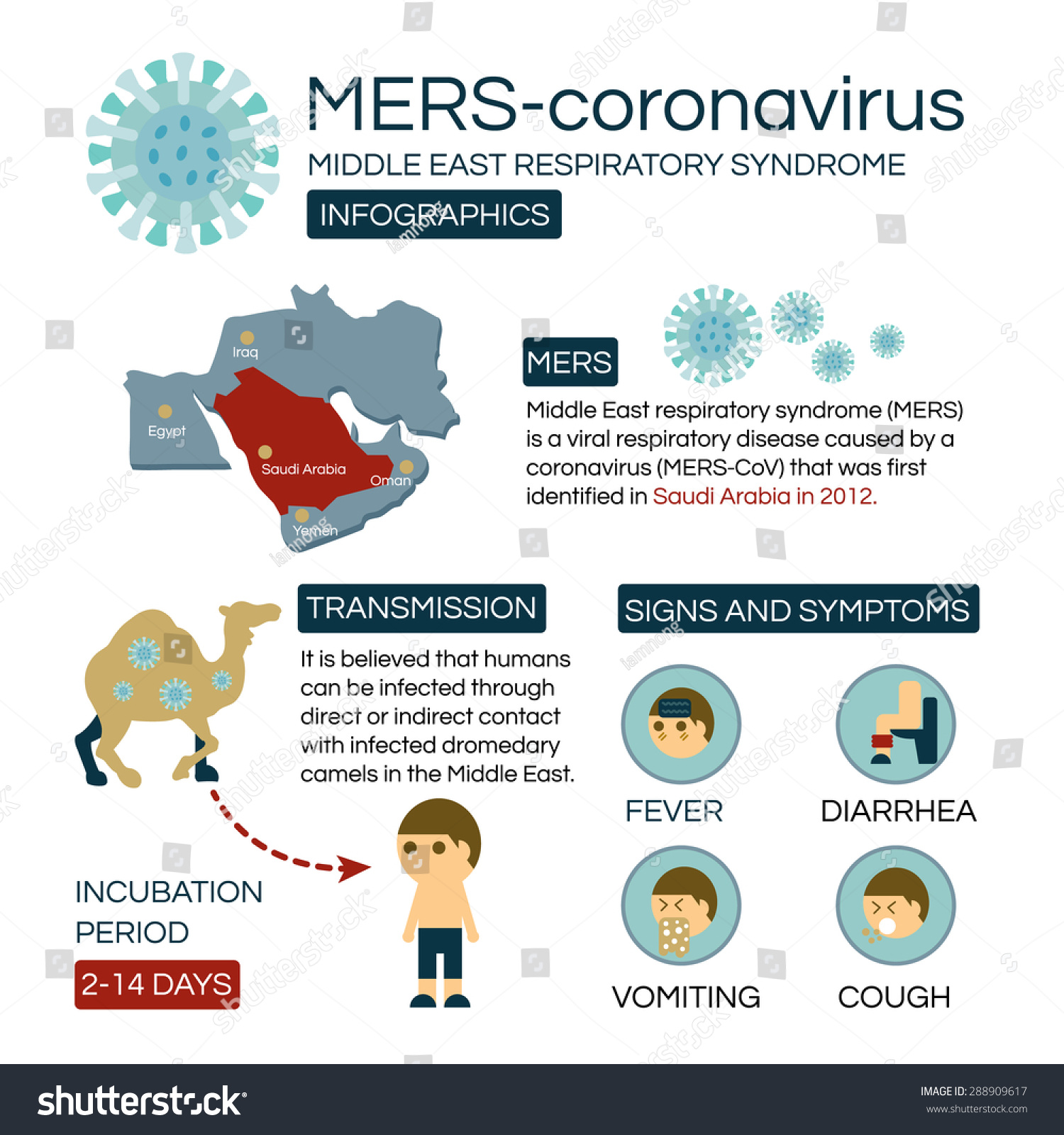 Merscov Infographic Middle East Respiratory Syndrome Stock Vector ...