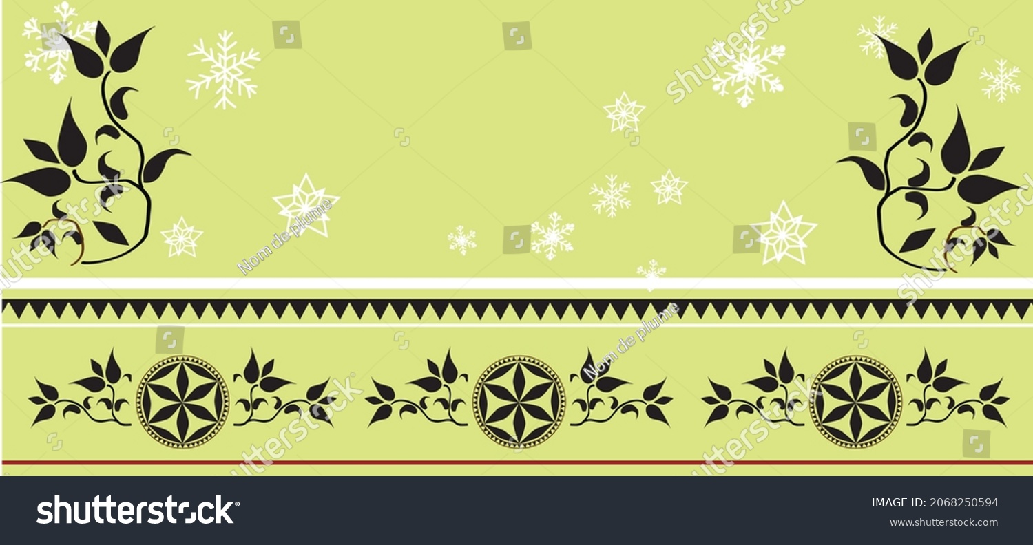 SVG of Mery Christmas 2021card  with creative background and snowflakes and christmas tree vector illustration. 
Background with elements of highlander folklore characteristic of Podhale.  svg