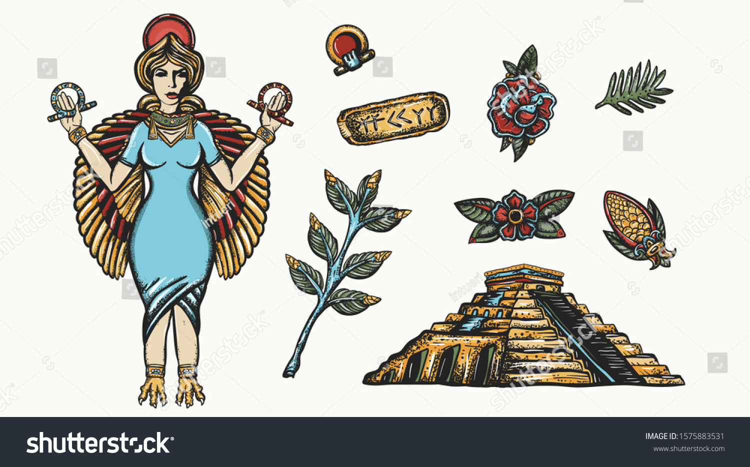 Mesopotamian Goddess Ishtar Ancient Sumerian Civilization Stock Vektorgrafik Lizenzfrei 8838