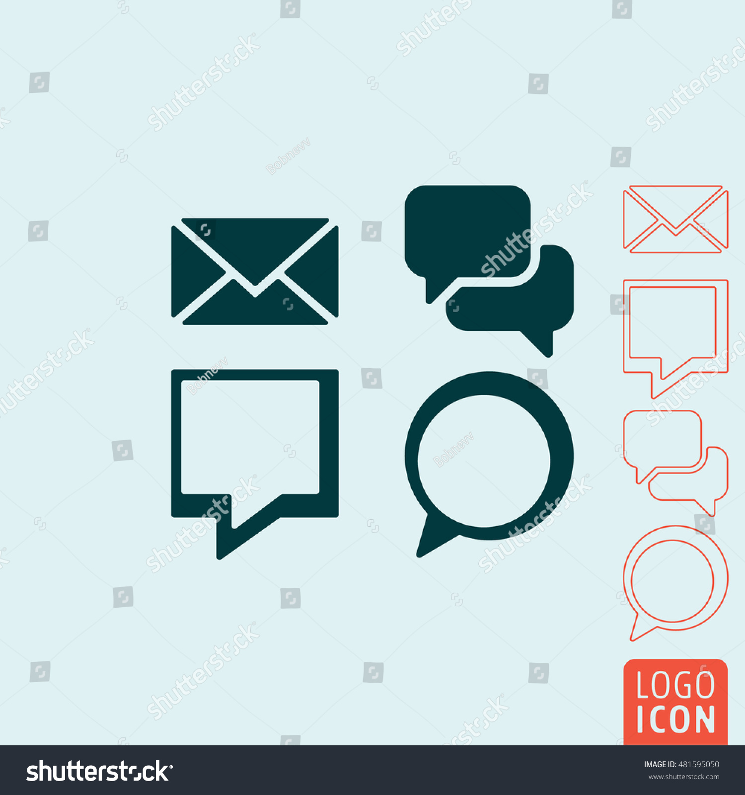 Message Icon Set Messages Symbols Vector Stock Vector (Royalty Free ...