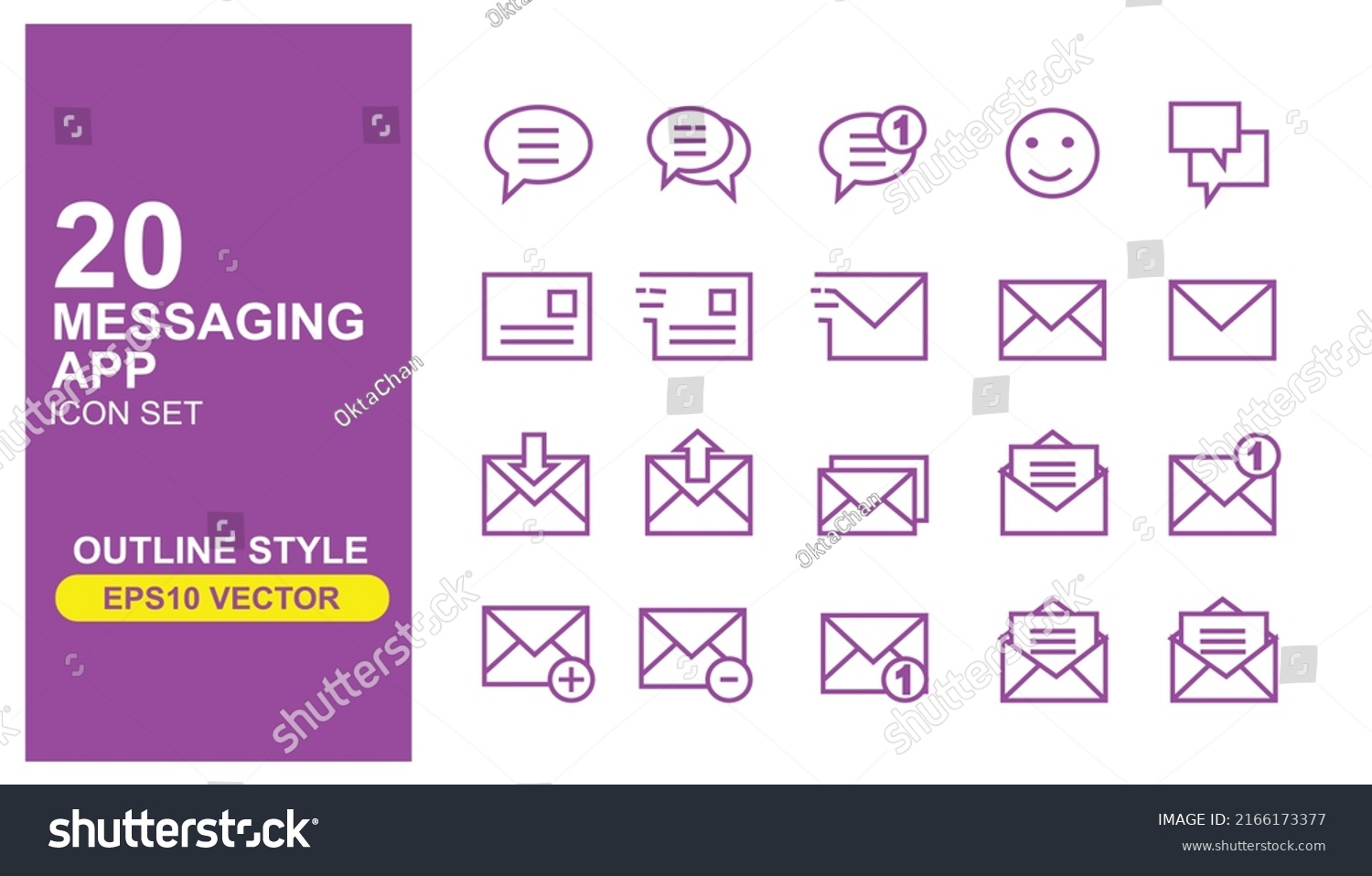 Messaging App Icon Set Suitable User Stock Vector (Royalty Free