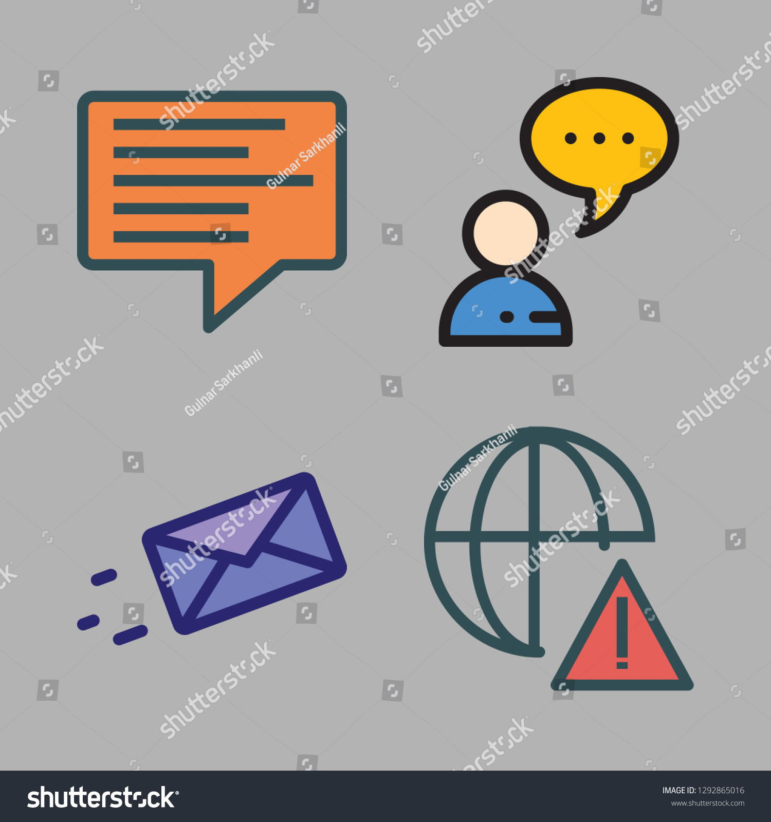 Messaging Icon Set Vector Set About Stock Vector (Royalty Free ...