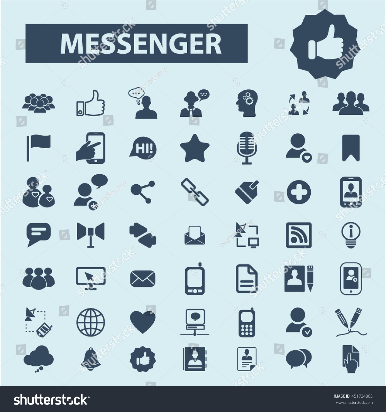 Messenger Icons Stock Vector 451734865 - Shutterstock