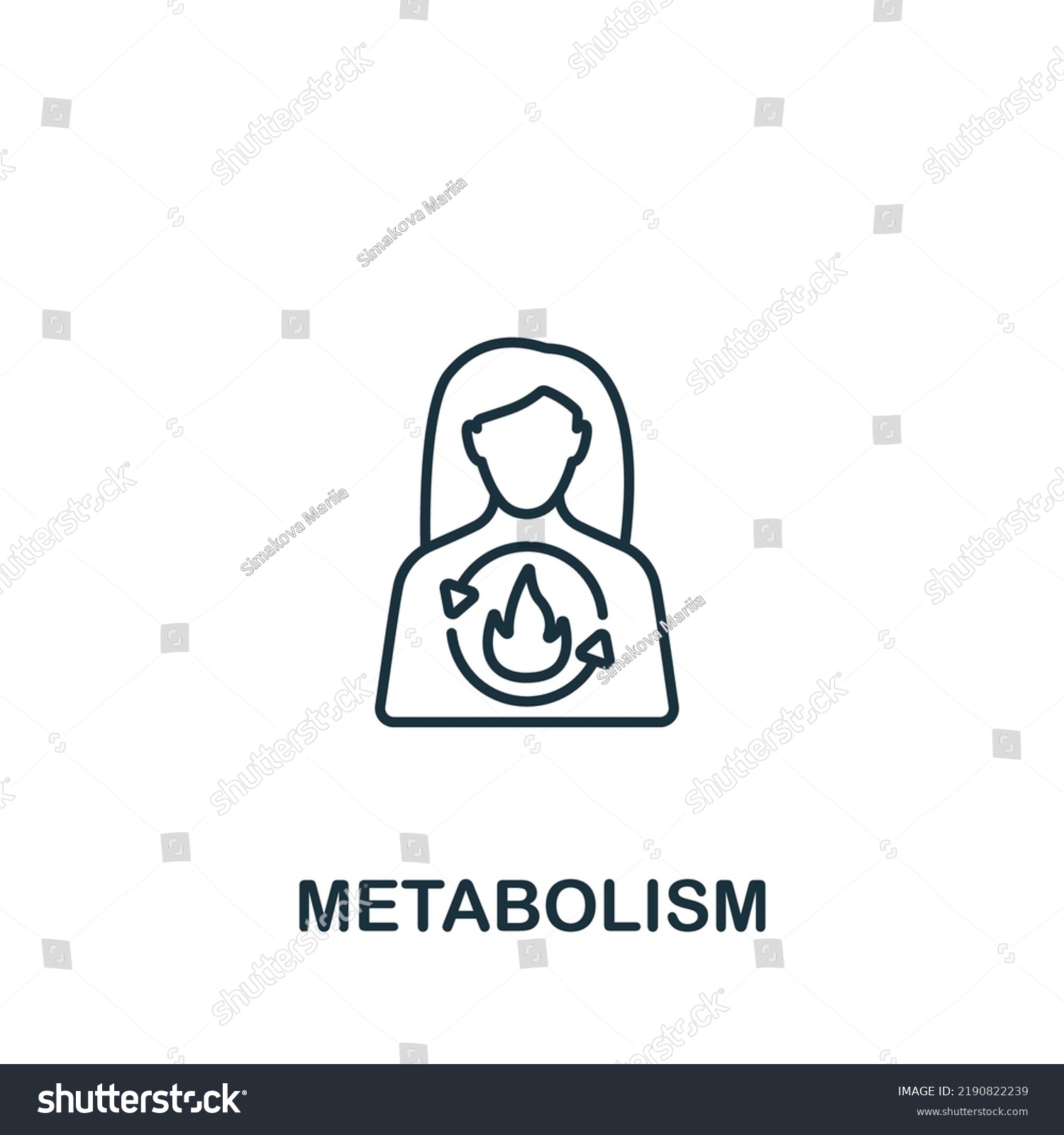 SVG of Metabolism icon. Line simple Healthy Lifestyle icon for templates, web design and infographics svg