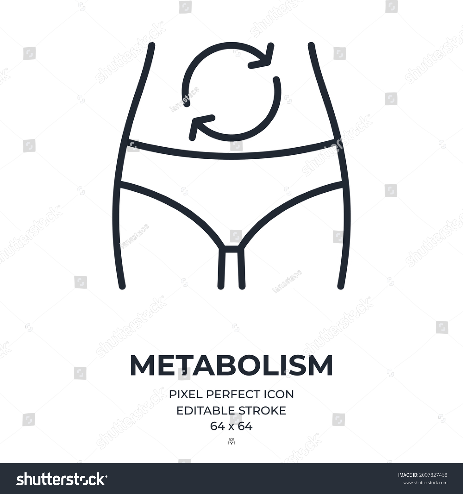 SVG of Metabolism or digestion process concept editable stroke outline icon isolated on white background flat vector illustration. Pixel perfect. 64 x 64. svg
